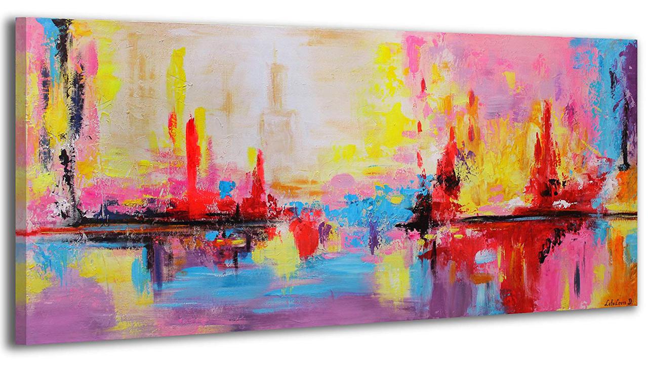 

100% Рисованая картина акриловыми красками на холсте YS-Art 115х50см
