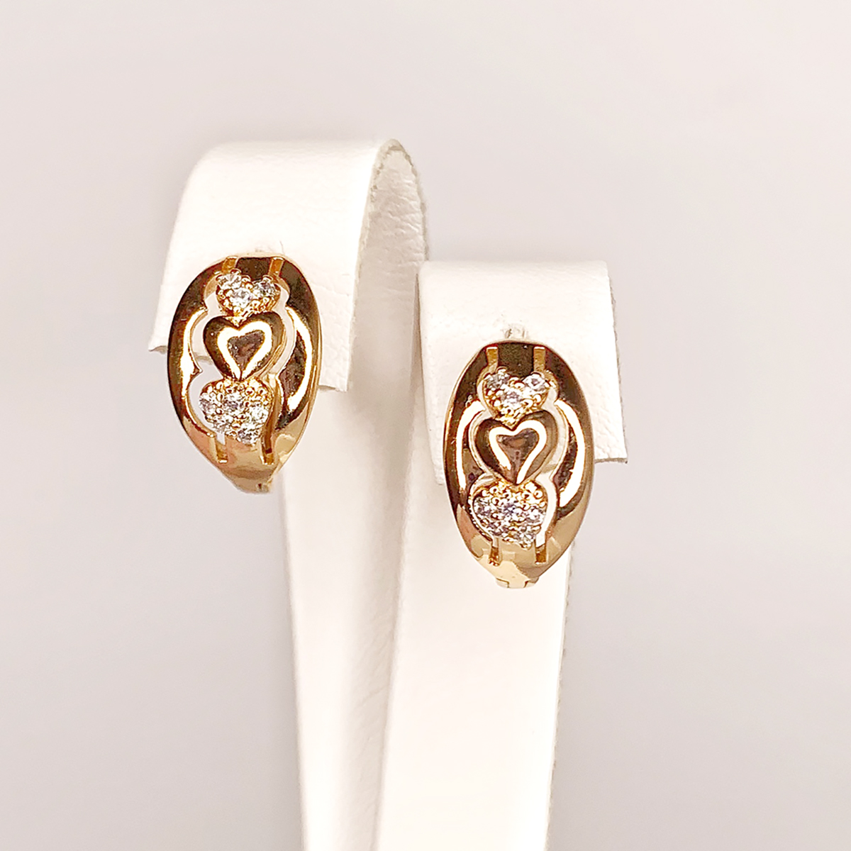

Серьги Xuping из медицинского золота, белые фианиты, позолота 18K, 24942