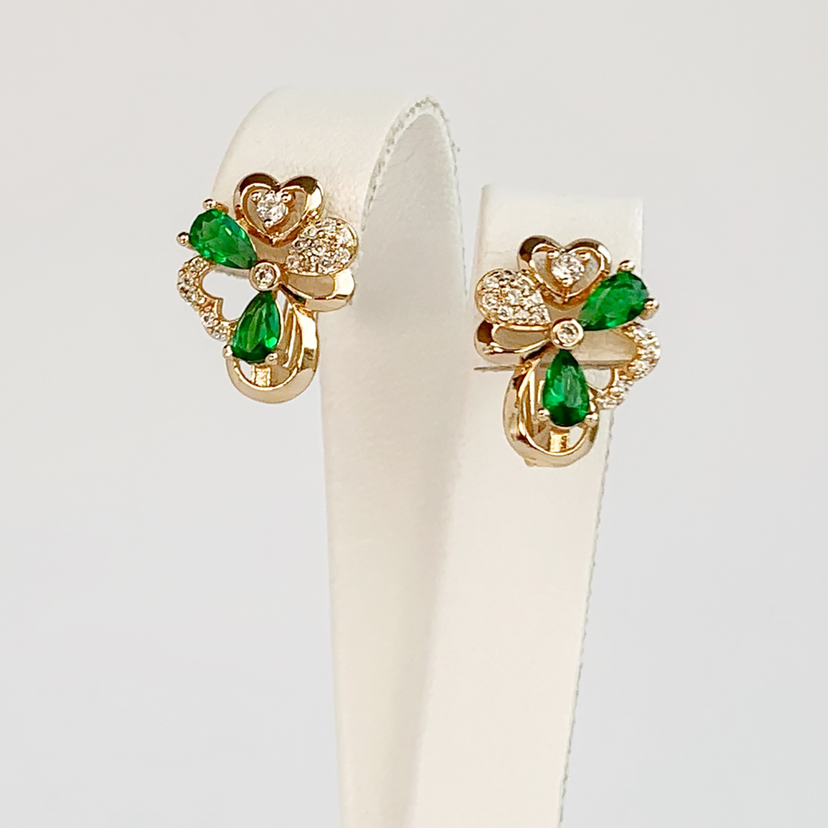 

Серьги Xuping из медицинского золота, зеленые фианиты, позолота 18K, 24992