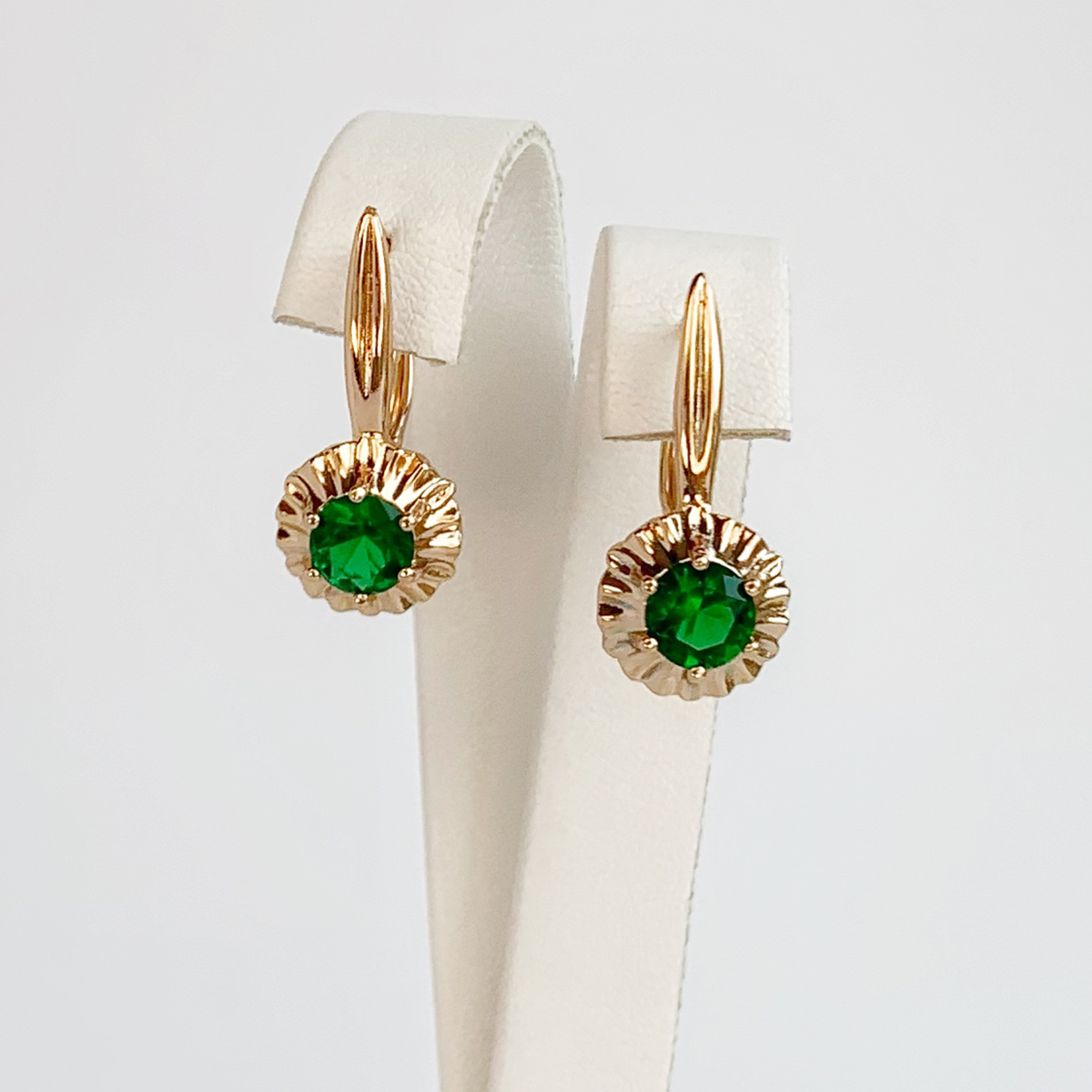 

Серьги Xuping из медицинского золота, зеленые фианиты, позолота 18K, 24998