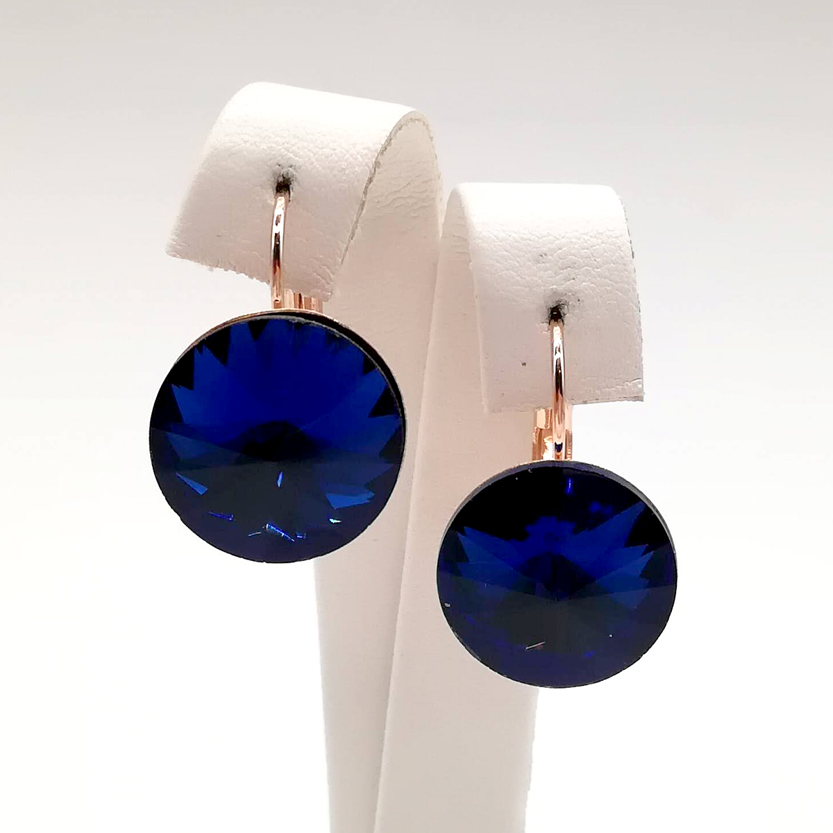 

Серьги SONATA из медицинского золота, кристаллы Swarovski темно-синего цвета, позолота PO, 24737
