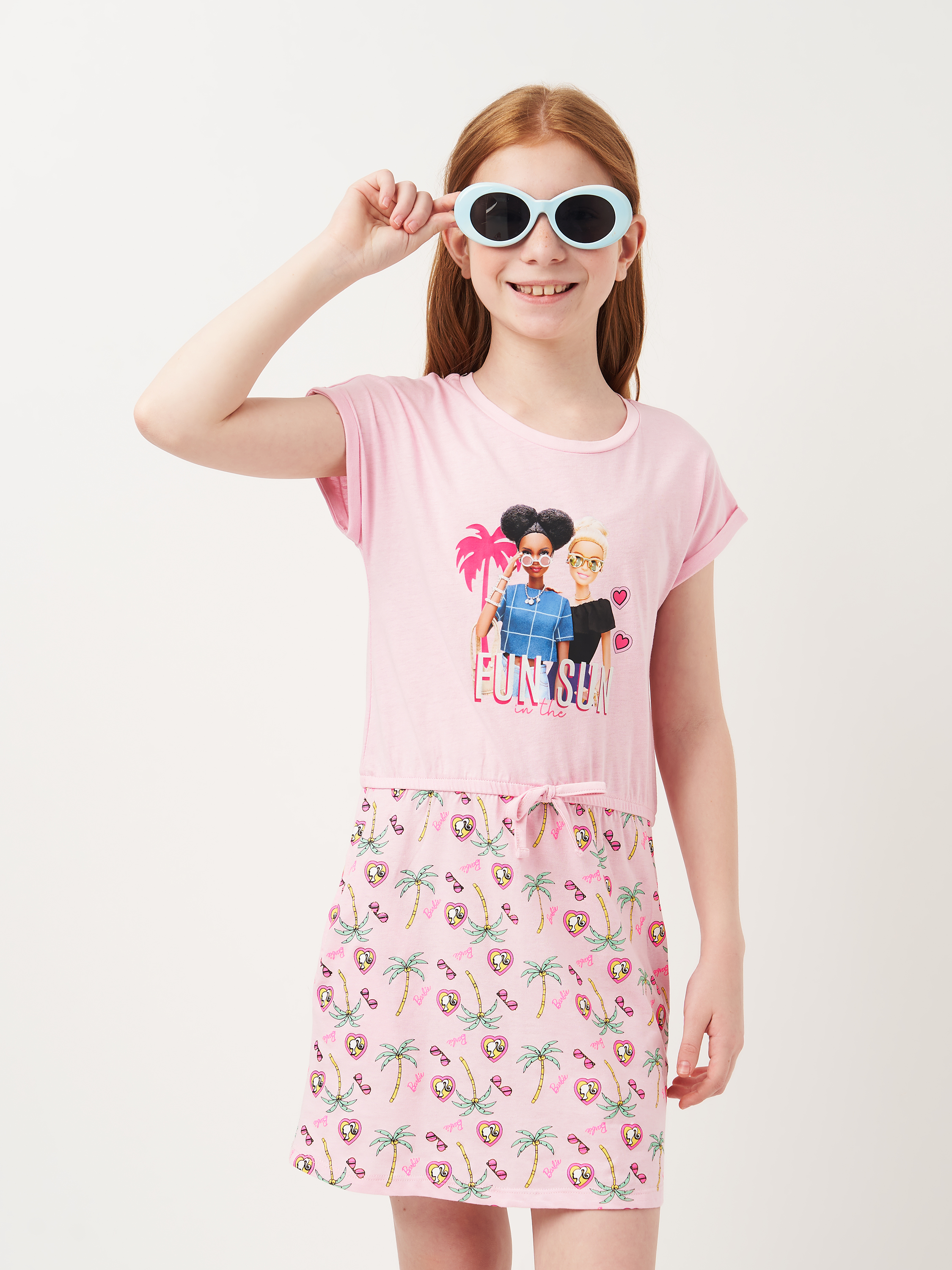 Акція на Підліткове літнє плаття для дівчинки Disney Barbie EX1087 134-140 см Рожеве від Rozetka