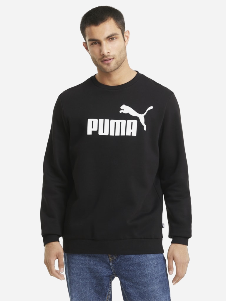 Акція на Світшот на флісі чоловічий Puma Ess Big Logo Crew Fl 58667801 M Чорний від Rozetka