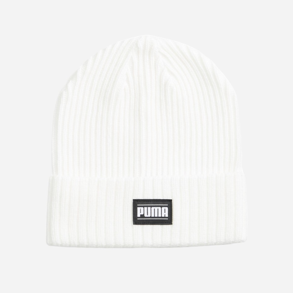 Акція на Шапка біні Puma Ribbed Classic Cuff Beanie 2403806 Біла від Rozetka