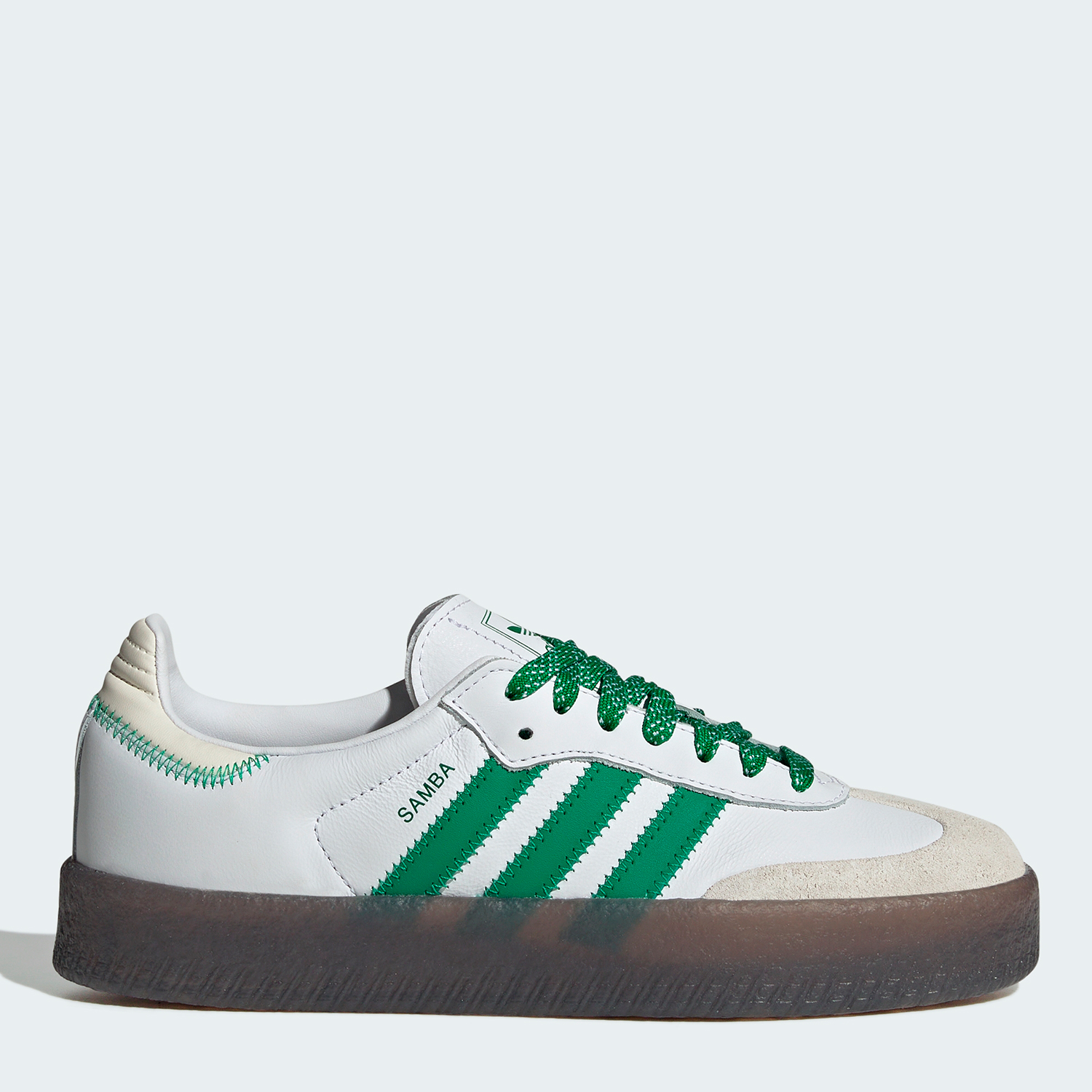 Акція на Жіночі кеди низькі Adidas Samba W IE9105 39.5 (6UK) 24.5 см Ftwwht/Green/Owhite від Rozetka