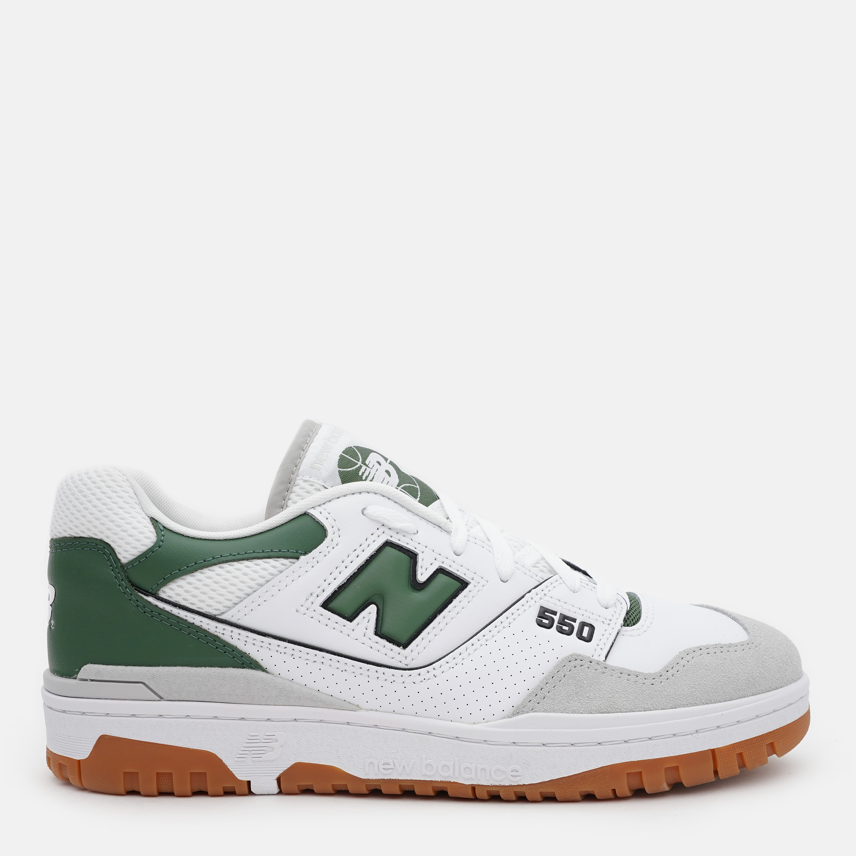 Акція на Чоловічі кеди низькі New Balance 550 BB550ESB 40 (7US) 25 см Білий/Зелений від Rozetka