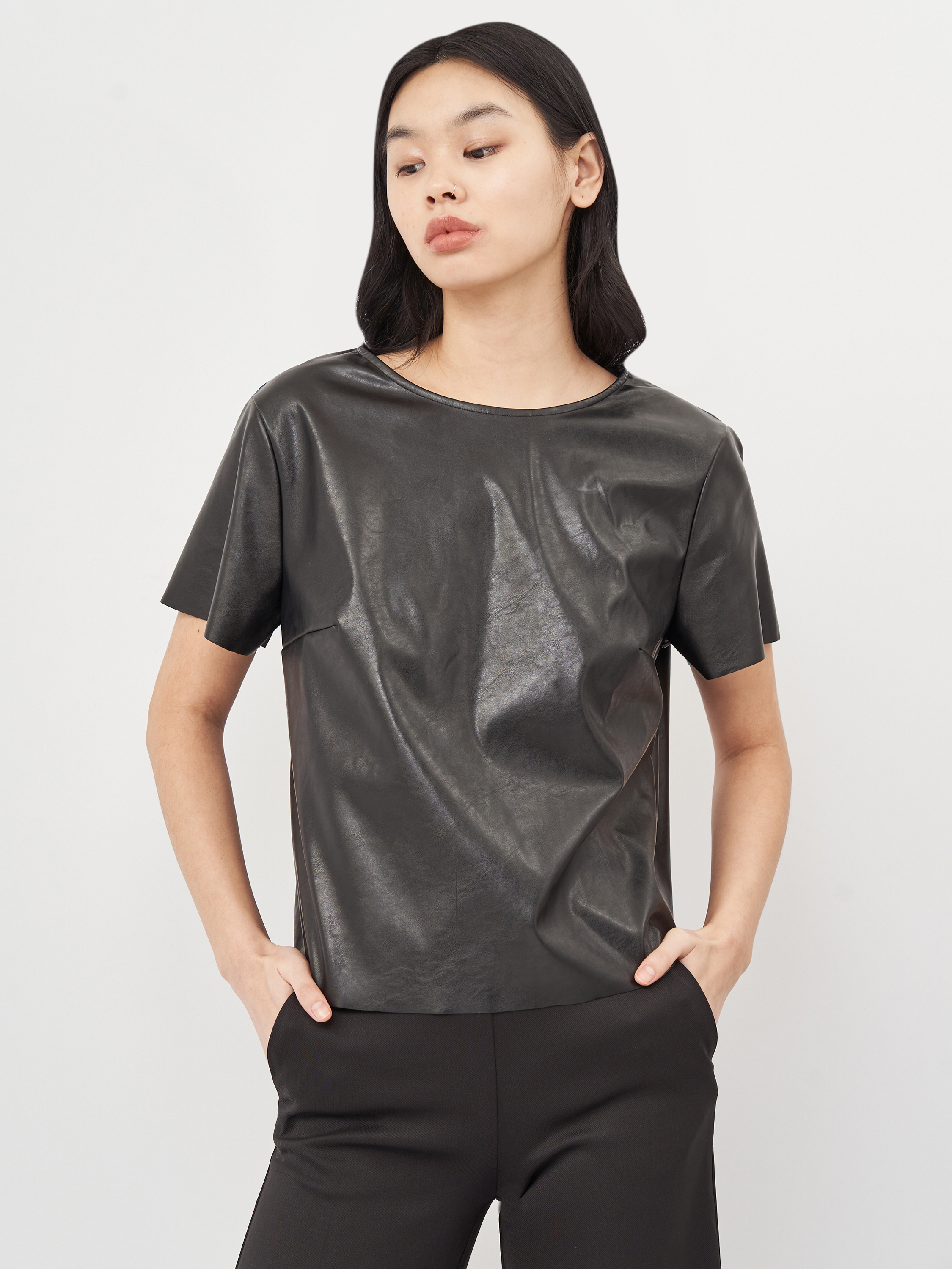 

Топ из искусственной кожи H&M KK5773186 44 Черный