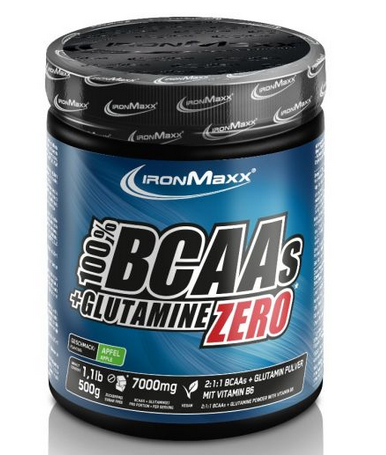 

BCAA в порошке IronMaxx 100% BCAAs + Glutamine Zero - 500 г (банка) - Манго