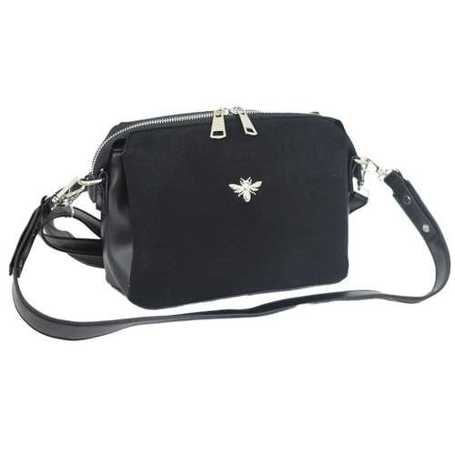 

Жіноча сумочка LucheRino 644 22x17Чорна замш