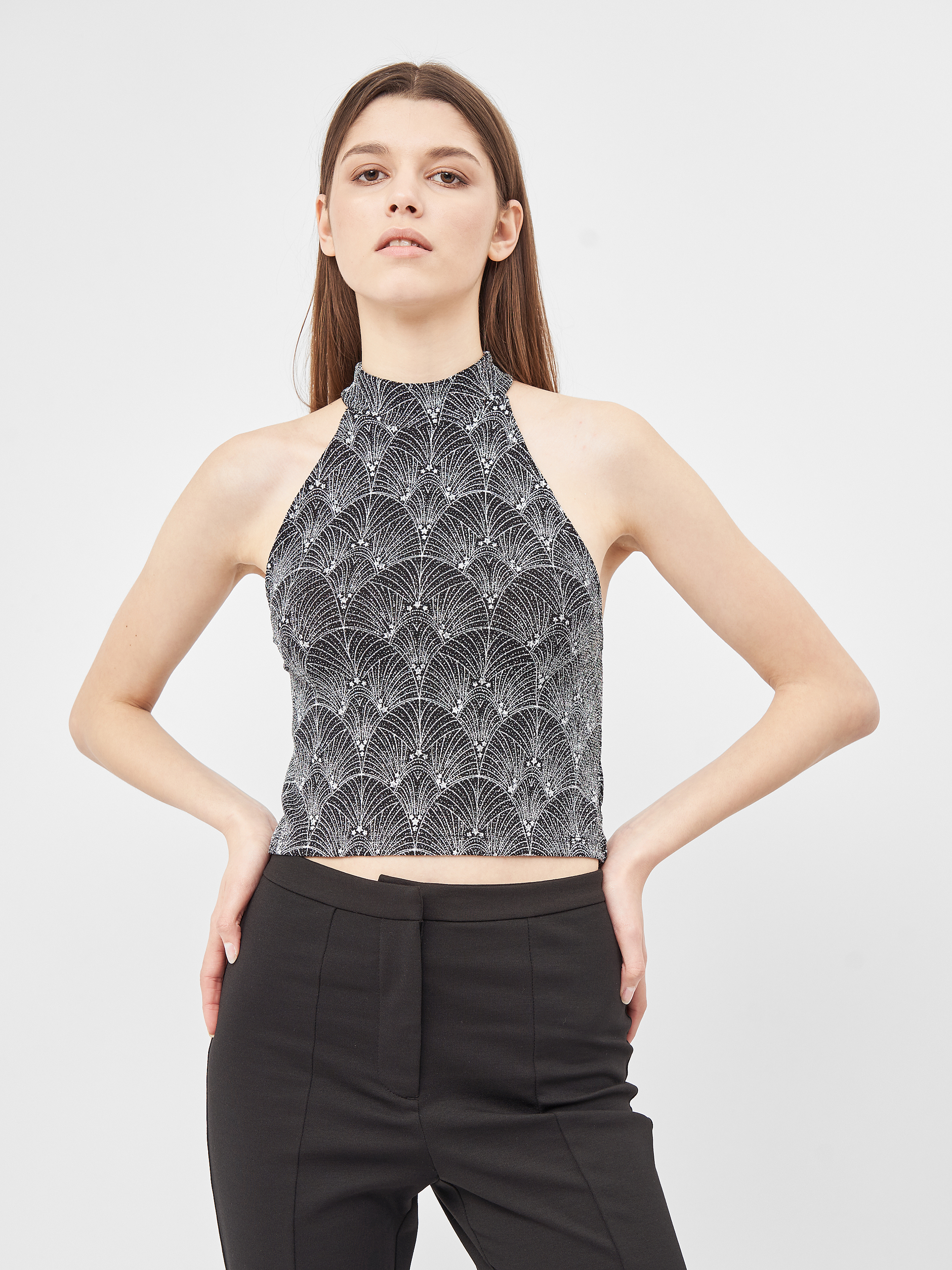 

Топ H&M KK6016386 M Серебристый
