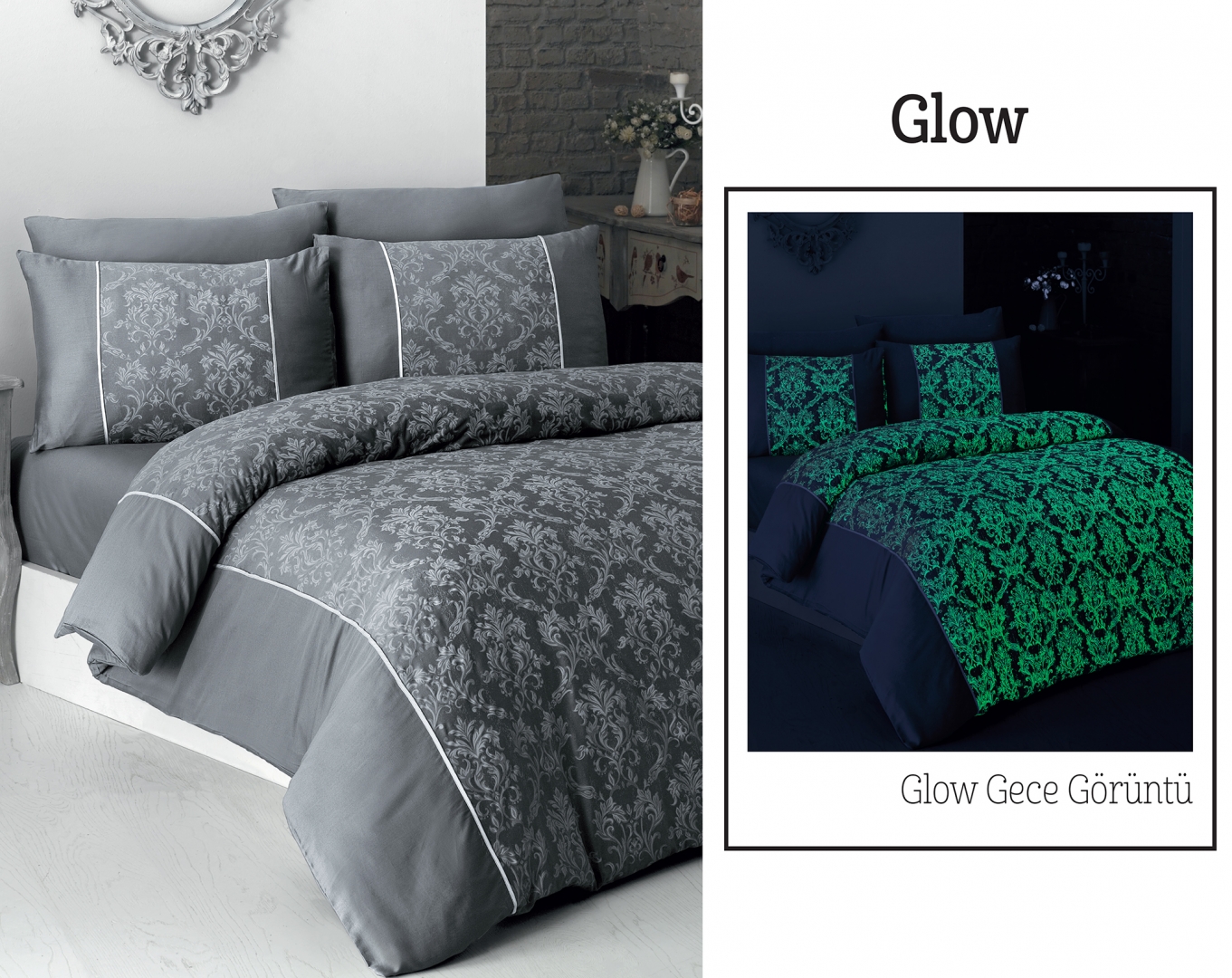 

Комплект постільної білизни "FIRST CHOICE" V.I.P Moon light сатин Євро m015785 Glow(світиться в темноті)