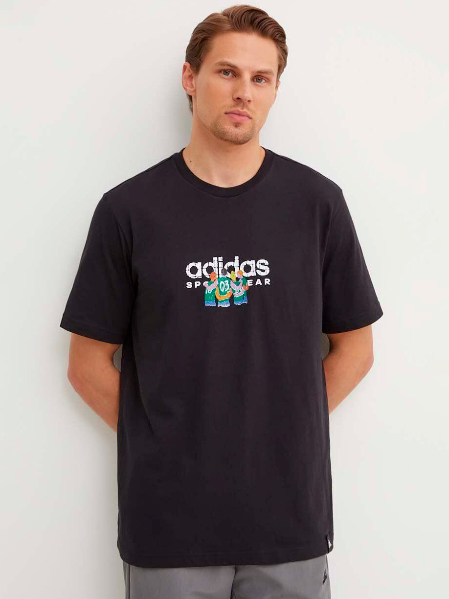 Акція на Футболка бавовняна чоловіча Adidas M Codes Spw L T IY0729 2XL Чорна від Rozetka