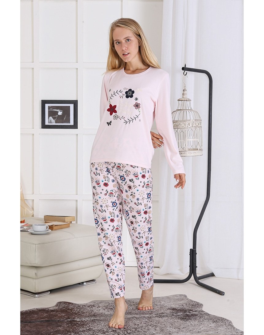

Домашний комплект Pijamoni из футболки с длинными рукавами и штанов XL розовый (4300-6 light-pink)