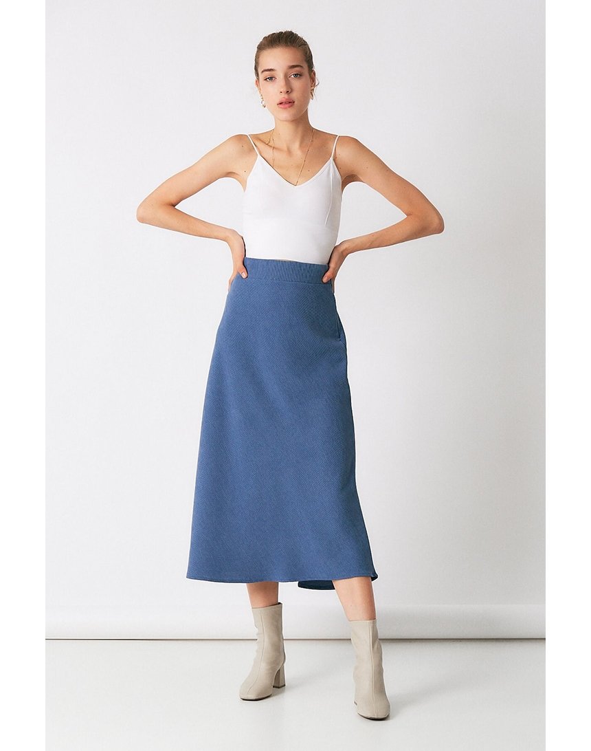 

Юбка Robin в минималистическом стиле 40 (L) синяя (M33010 indigo)