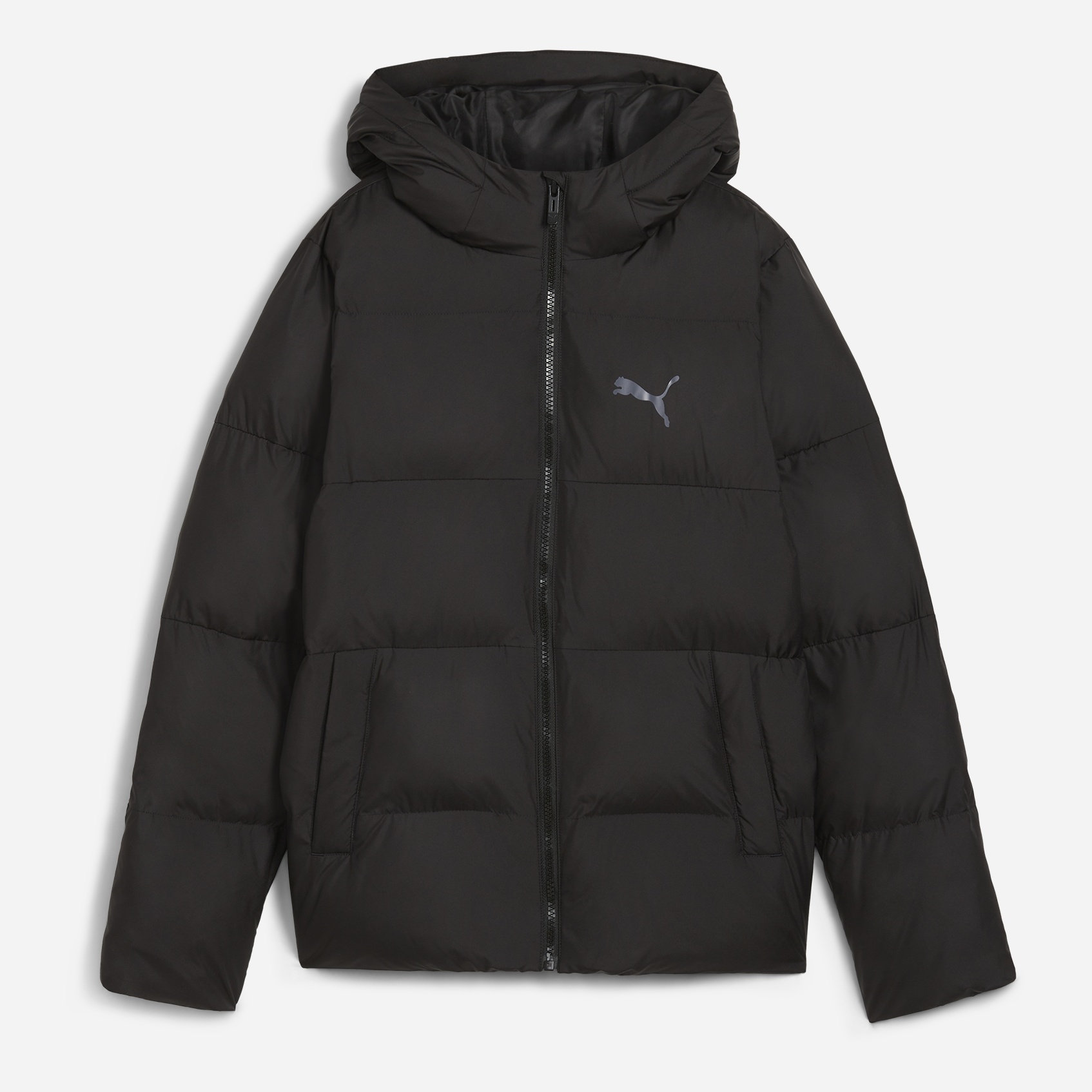 Акція на Дитяча зимова стьобана куртка для хлопчика Puma Poly Hooded Puffer Jacke 62650201 104 см Puma Black від Rozetka