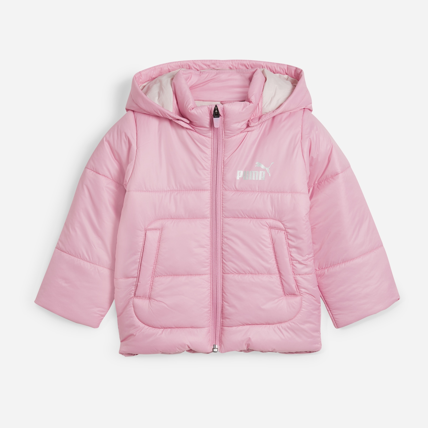 Акція на Дитяча демісезонна стьобана куртка для дівчинки Puma Minicats Hooded Padded Jacket 67597148 86 см Mauved Out від Rozetka