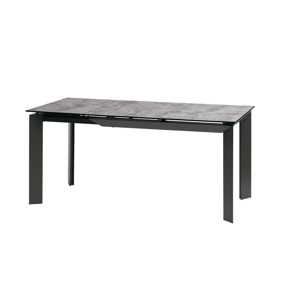 

Обеденный раскладной стол в гостиную, кухню Vermont Iron Grey 120(170)x80 стекло, сталь серый цвет Concepto