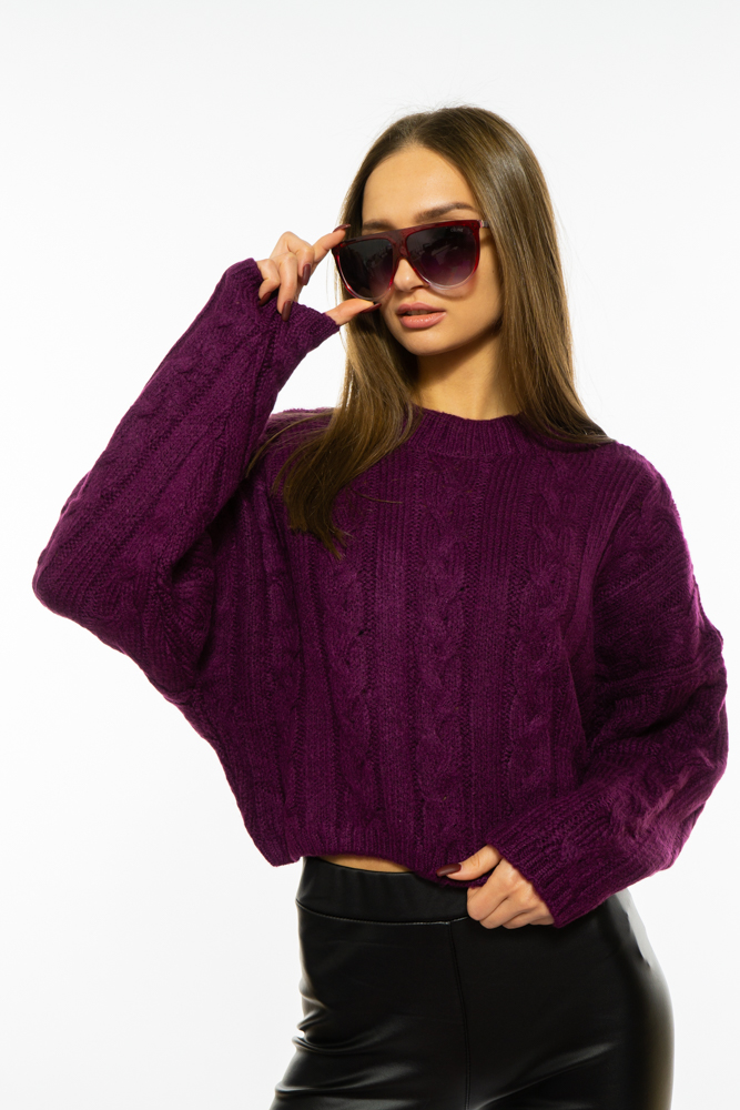 

Свитер женский крупной вязки Time of Style 616F5158 XS-S Фиолетовый