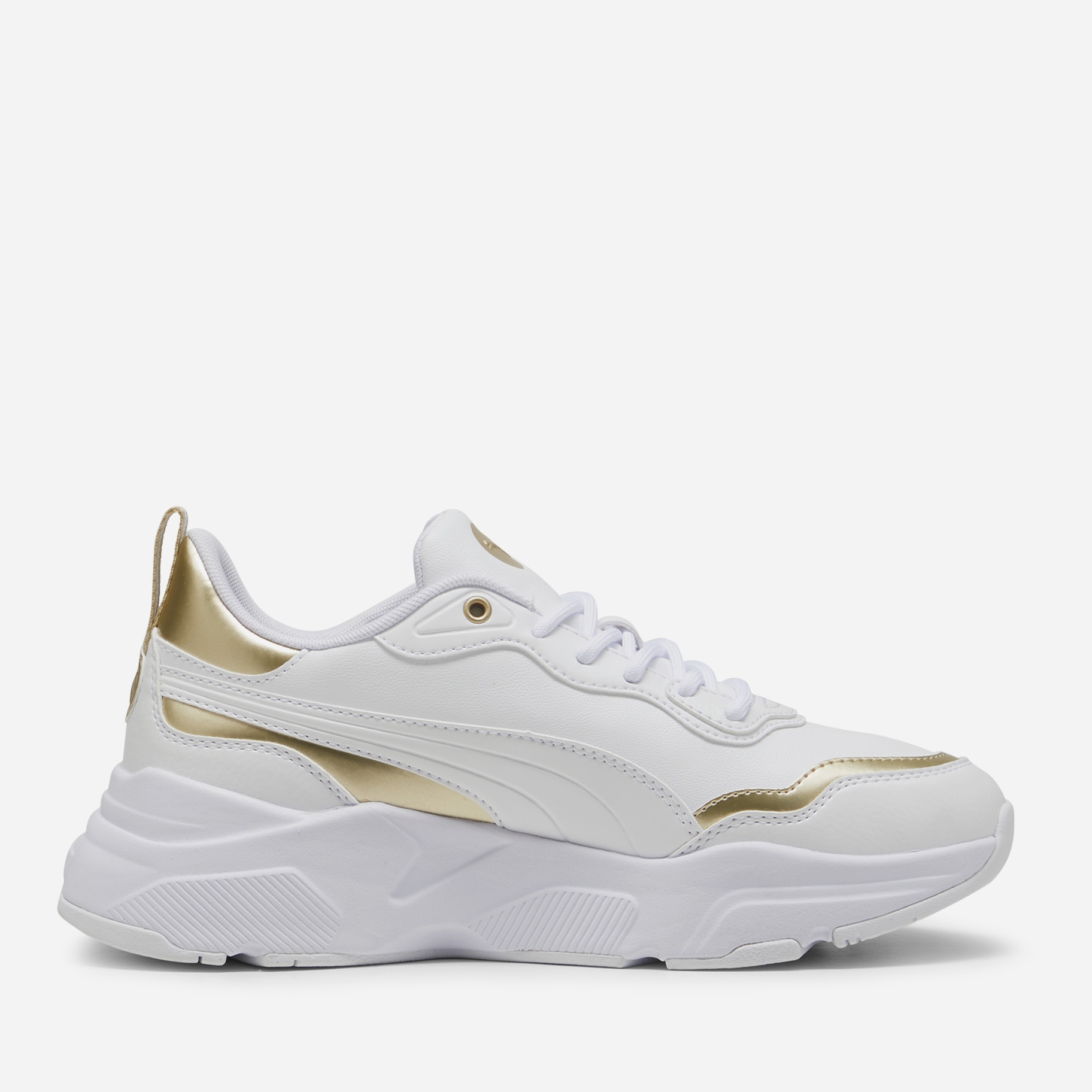 Акція на Жіночі кросівки Puma Cassia Rose Metallic Dream 39780201 40.5 (7UK) 26 см Puma White-Puma Gold-Matte Puma Gold від Rozetka