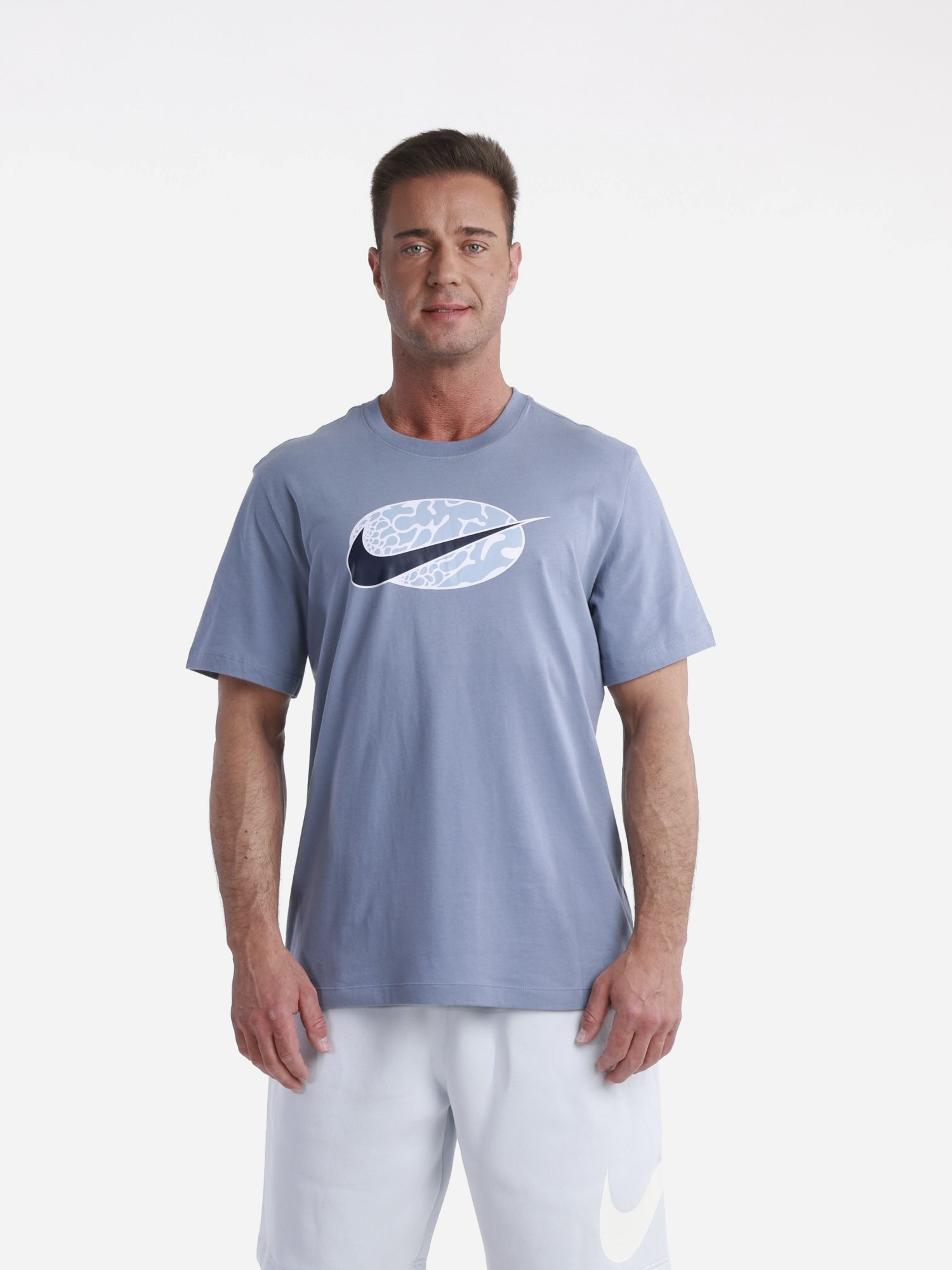 Акція на Футболка бавовняна чоловіча Nike M Nsw Tee 12Mo Swoosh Sp24 FQ5929-493 M Світло-сіра від Rozetka