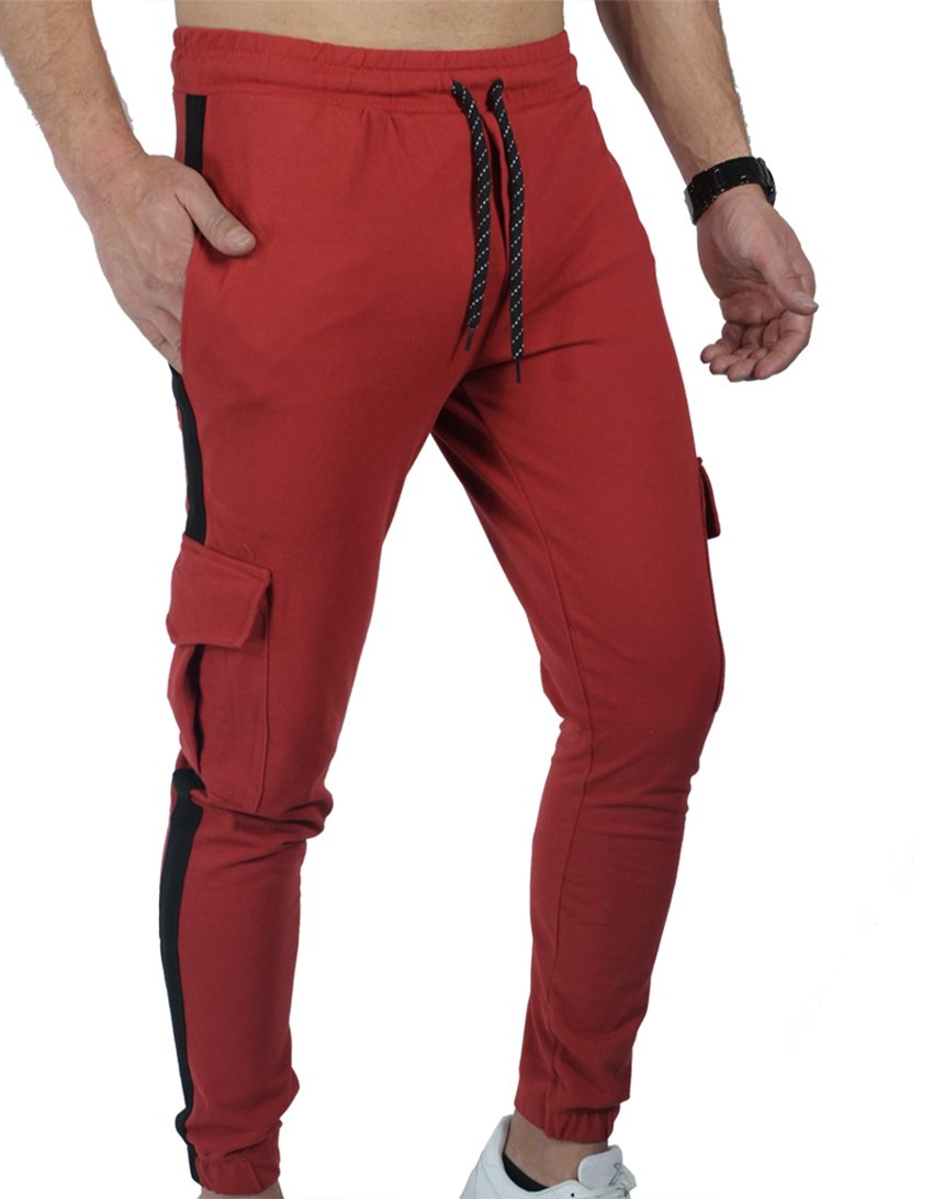 

Спортивные штаны Fiyasko Fashion с накладными карманами S красные (3395)