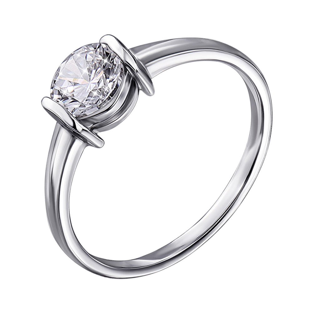 

Серебряное кольцо Жанин с кристаллом циркония 000112726 17.5 размера