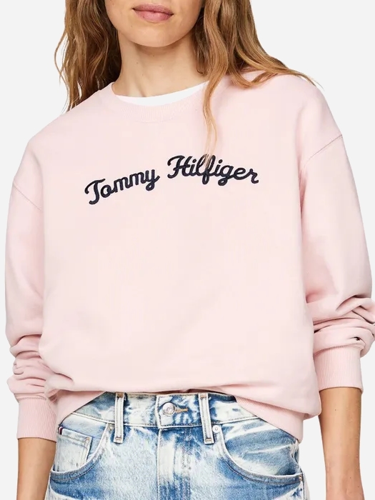 Акція на Світшот жіночий Tommy Hilfiger WW0WW42615-TIO S Рожевий від Rozetka