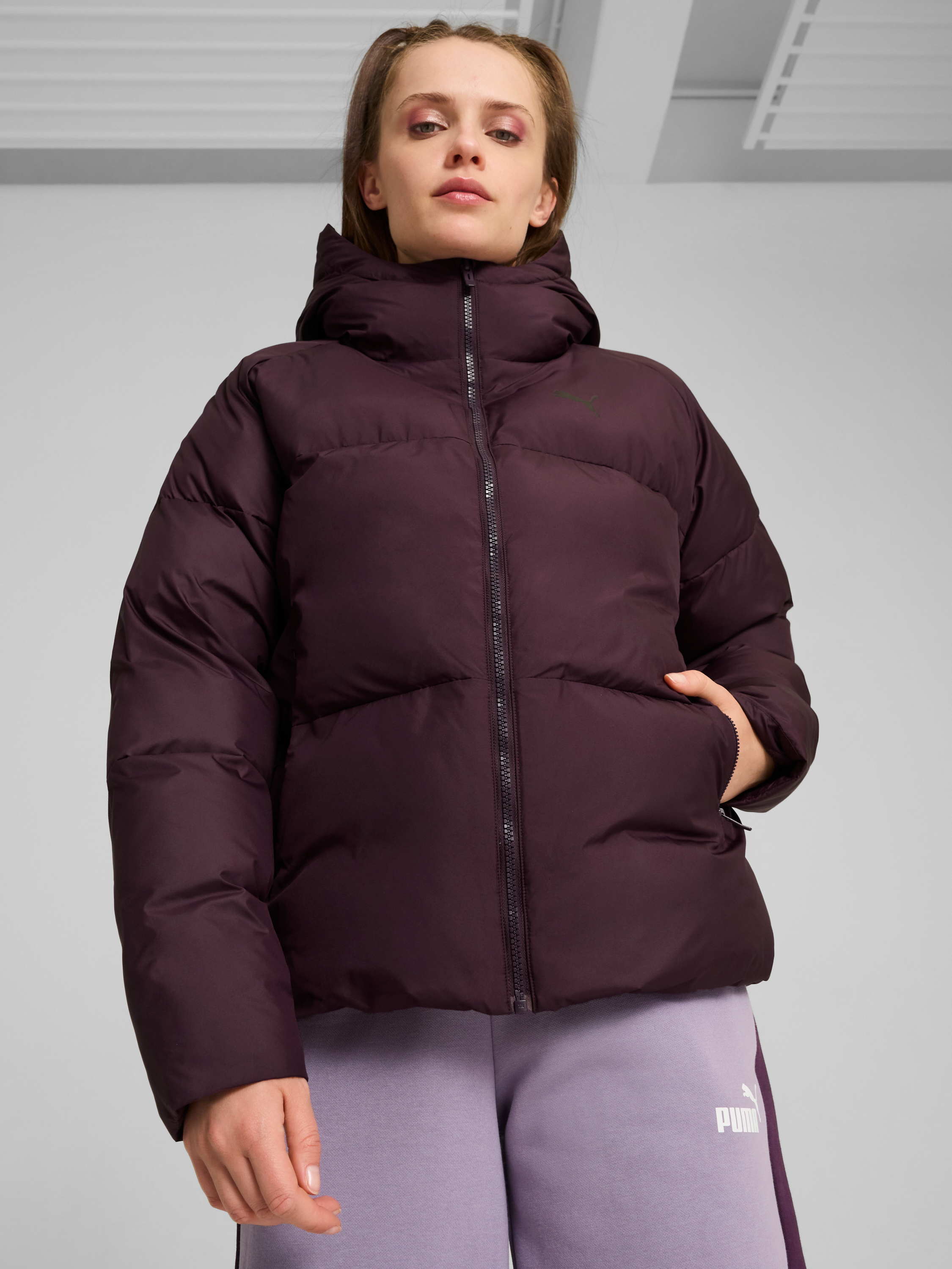 Акція на Куртка демісезонна з капюшоном жіноча Puma Poly Puffer Jacket 62648944 XXS Фіолетова від Rozetka