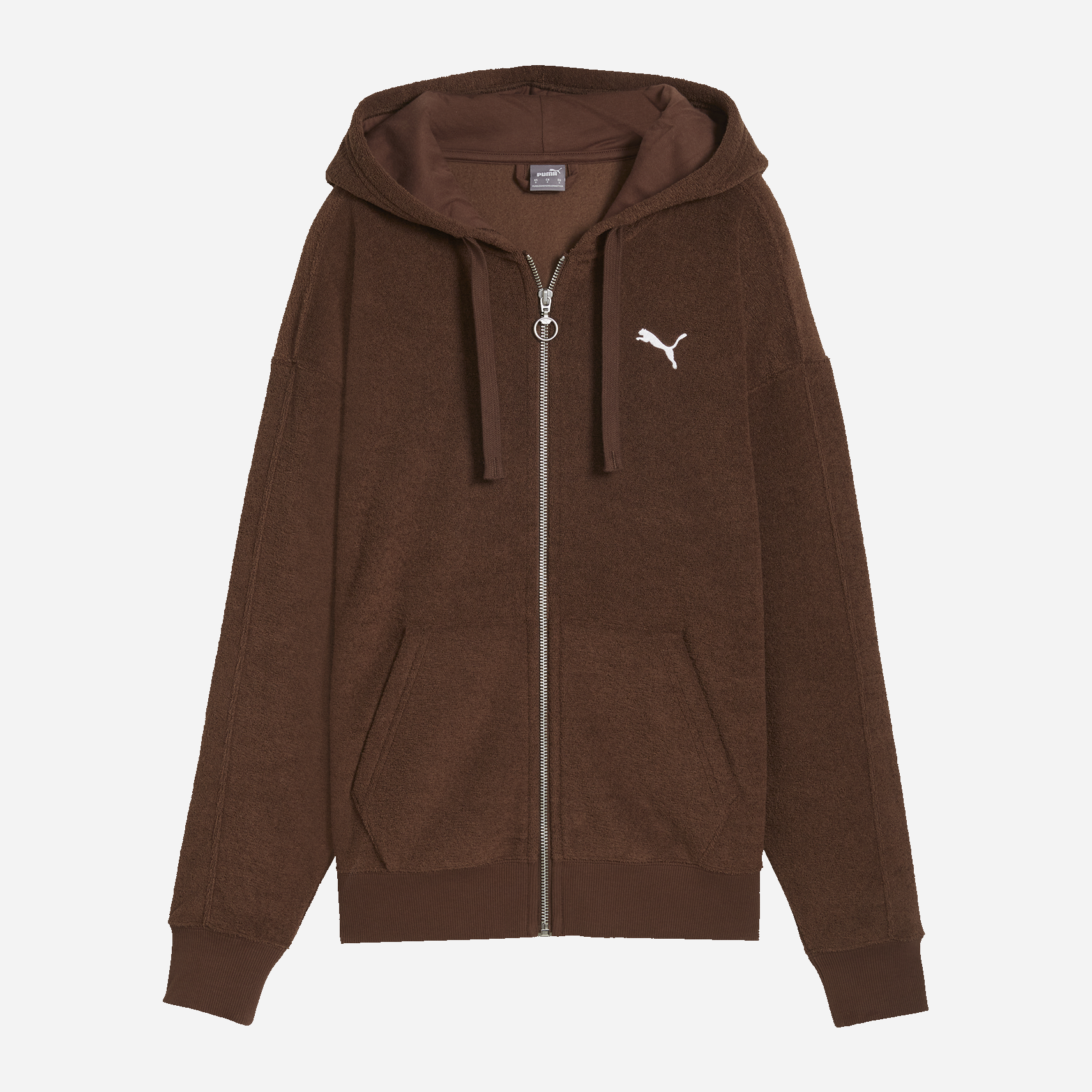 Акція на Толстовка на блискавці утеплена з капюшоном жіноча Puma Her Full-Zip Hoodie 68163665 S Коричнева від Rozetka