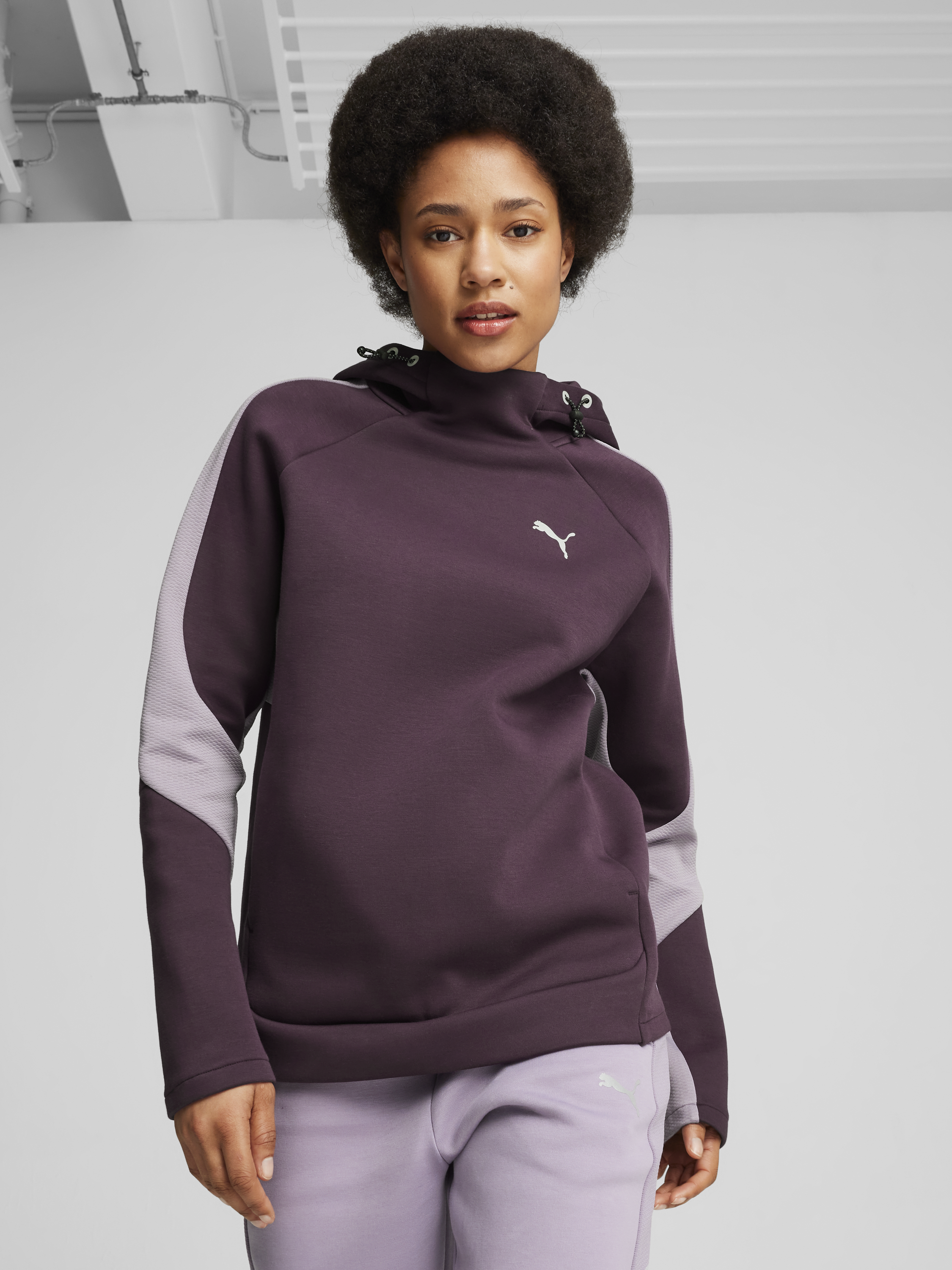 Акція на Худі тепле жіноче Puma Evostripe Hoodie 68166944 L Фіолетове від Rozetka