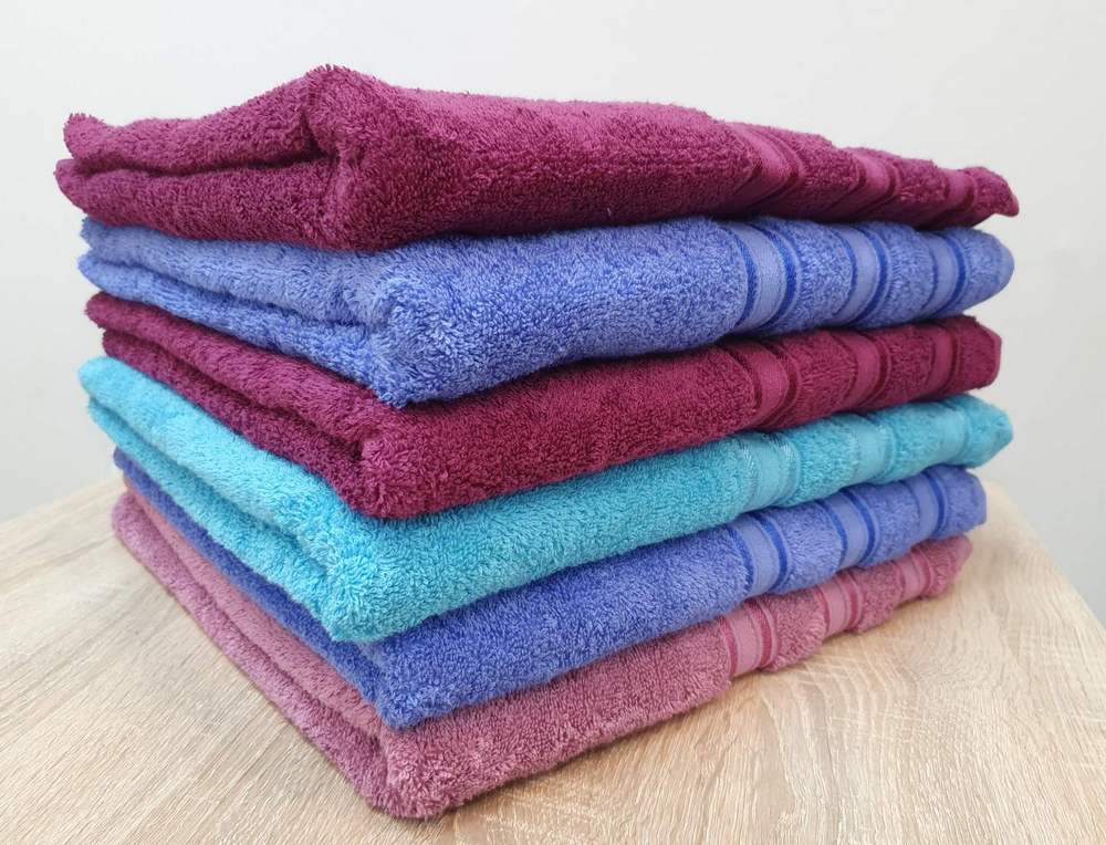 

Набор махровых полотенец 6 шт GM TEXTILE Узбекистан 50х90 полосы 450 г/м2