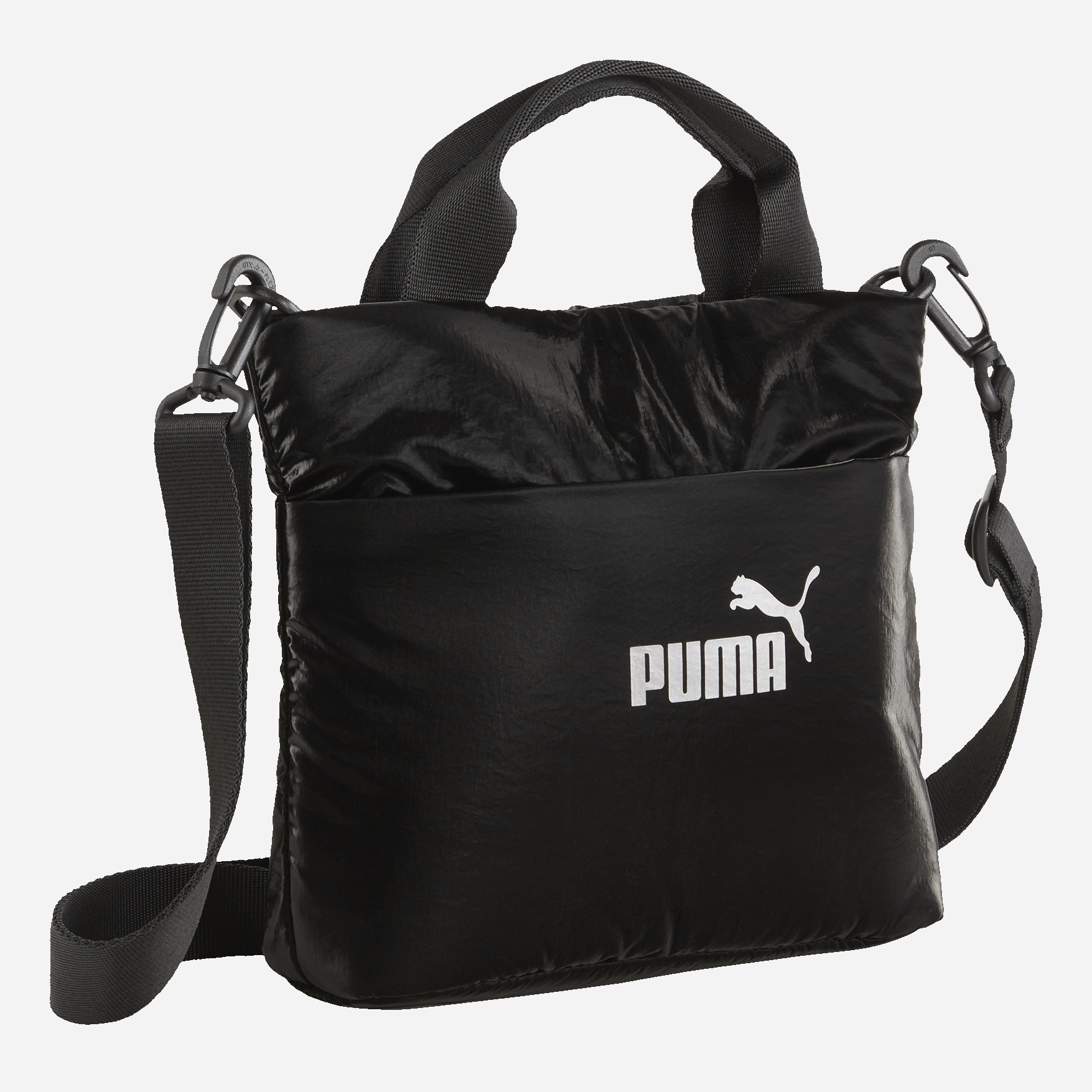 Акція на Спортивна сумка крос-боді через плече жіноча тканинна Puma Core Up Mini Tote Bag 09065301 Чорна від Rozetka