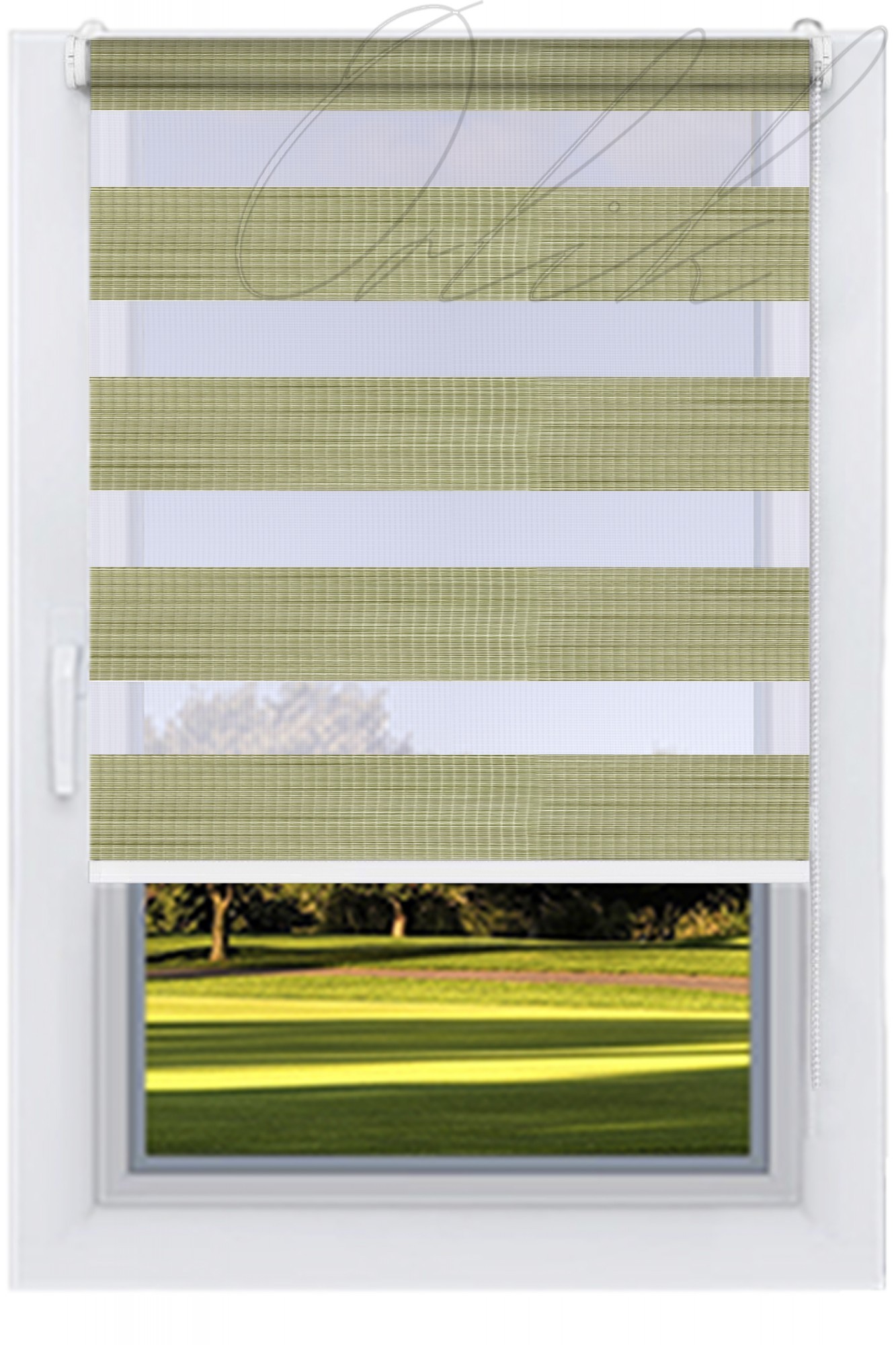 

Ролета тканевая DECOLUX СИЕНА Оливковый 50х160 Д-Н вал 32 белый