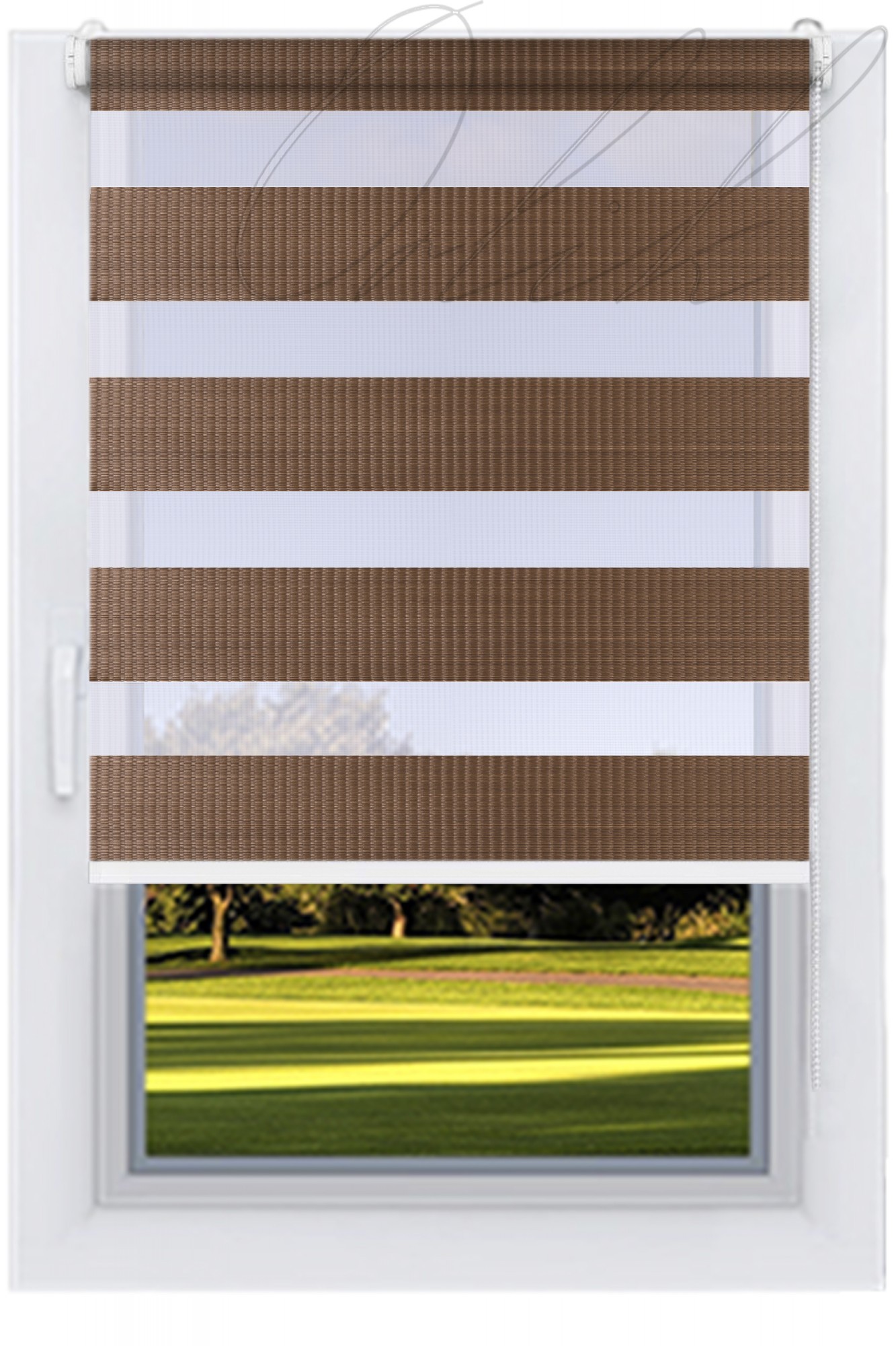 

Ролета тканевая DECOLUX СИЕНА Ореховый 215х250 Д-Н вал 40 белый