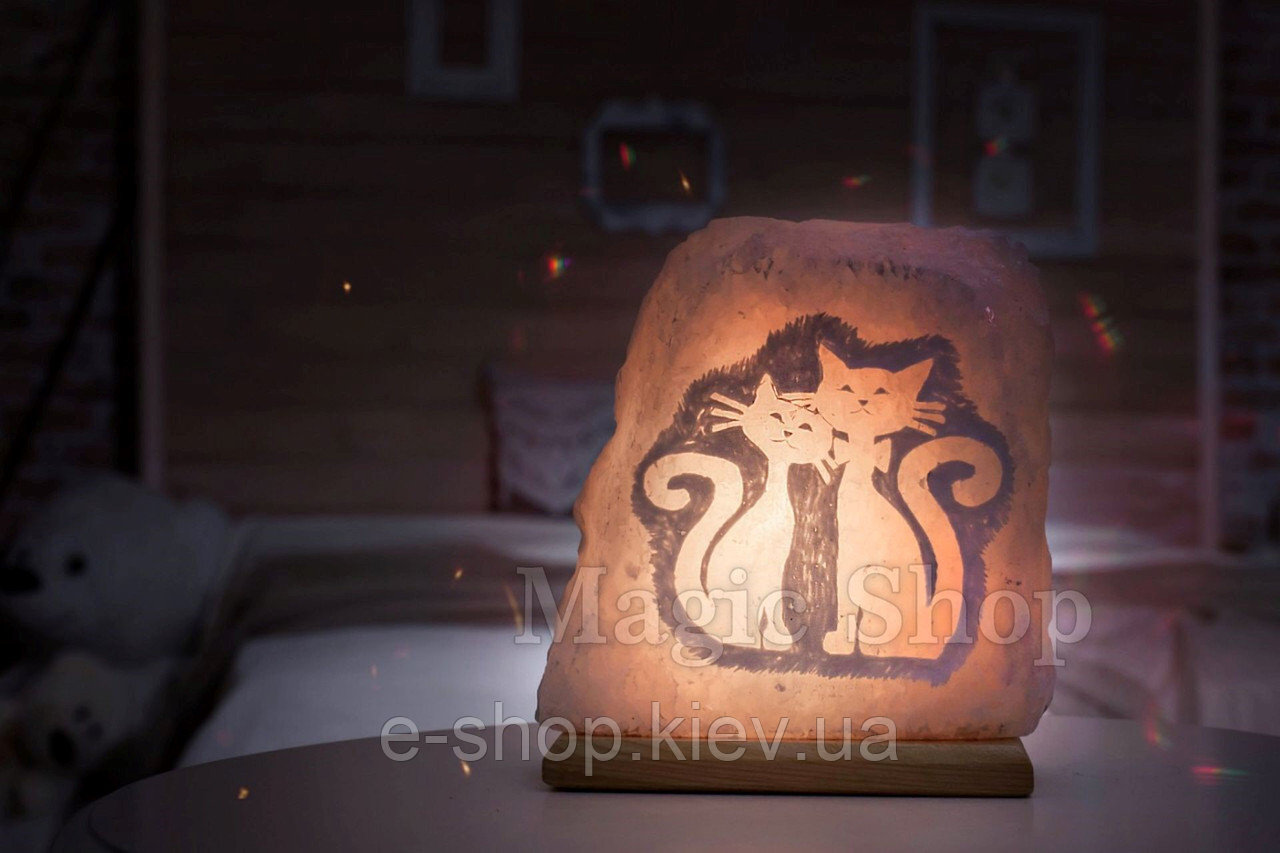 

Соляной светильник Котики, ночник HealthLamp
