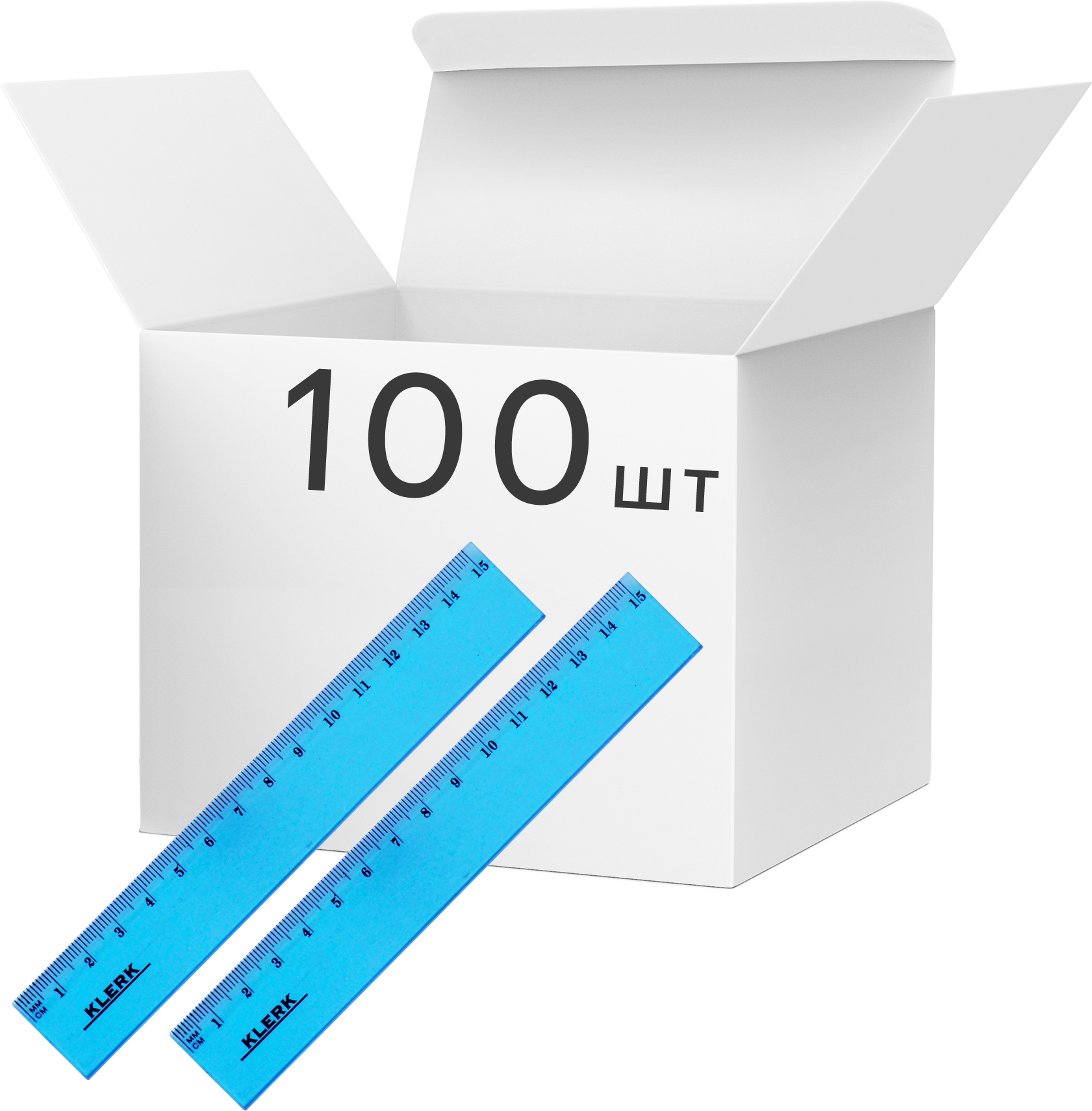 

Набор линеек KLERK пластиковых 15 см Голубых 100 шт (Я45151_KL0515_100)