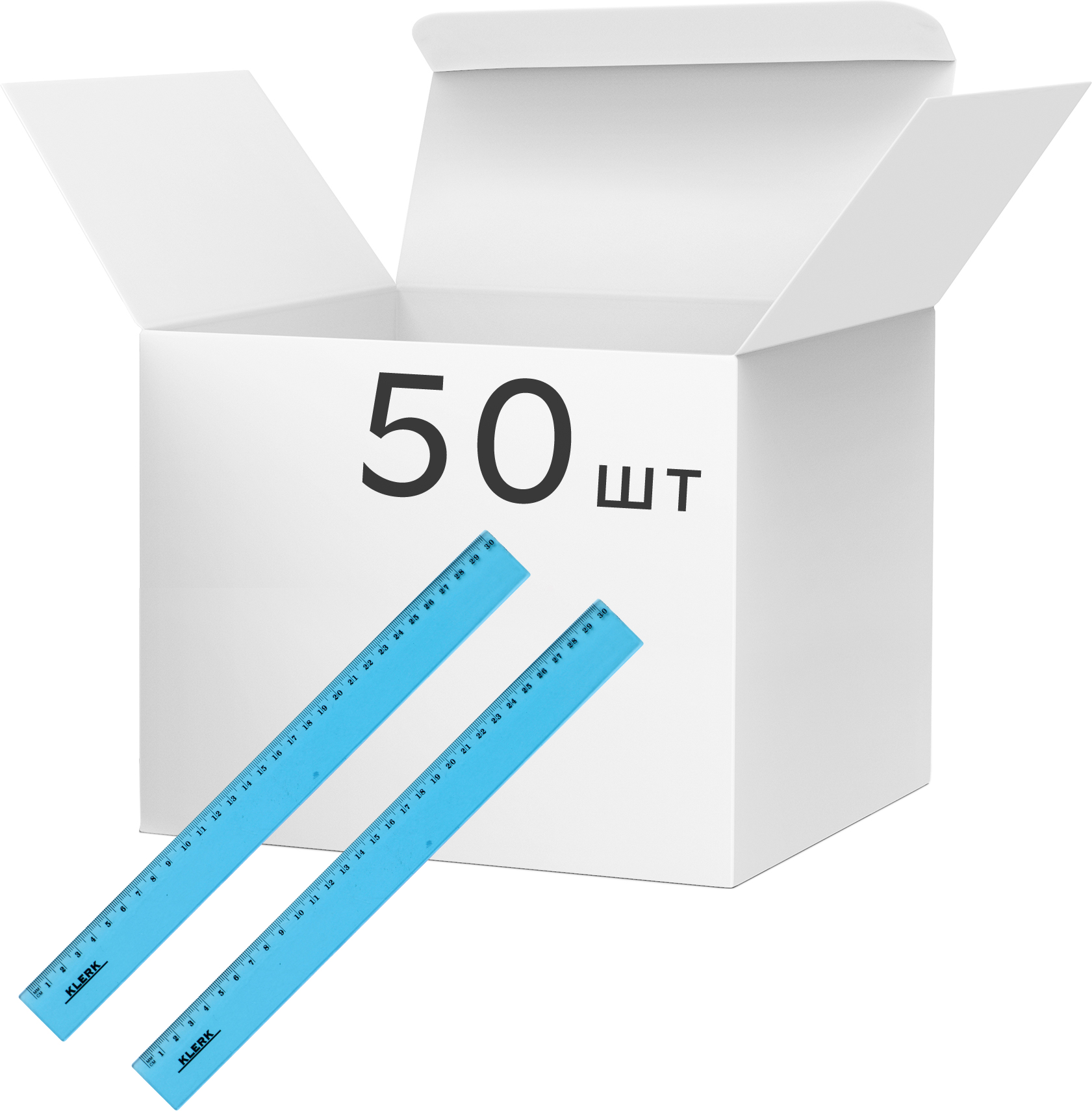 

Набор линеек KLERK пластиковых 30 см Голубых 50 шт (Я45152_KL0530_50)