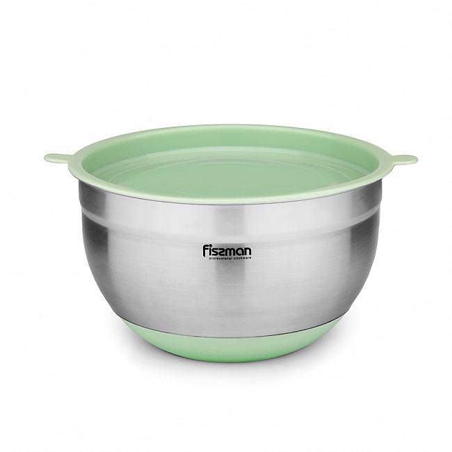 

Миска Fissman с силиконовой подставкой и крышкой 24 см/4.5 л