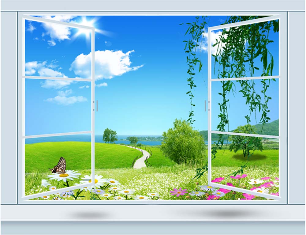 

Фотообои WS Wallpaper Окно с видом на парк 150*100 (2160320201342) Жаккард