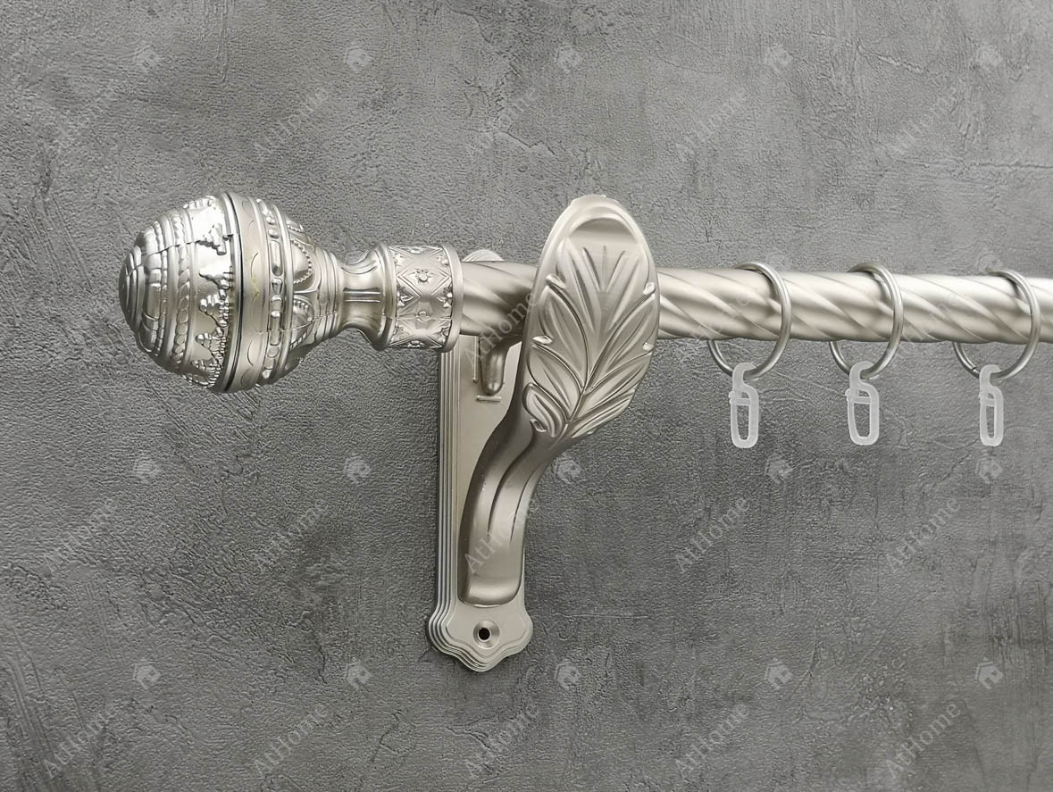 

Карниз Quadrum Арабеска 200 см одинарный ретро Сатин 25 мм витая (кольца с крючками)