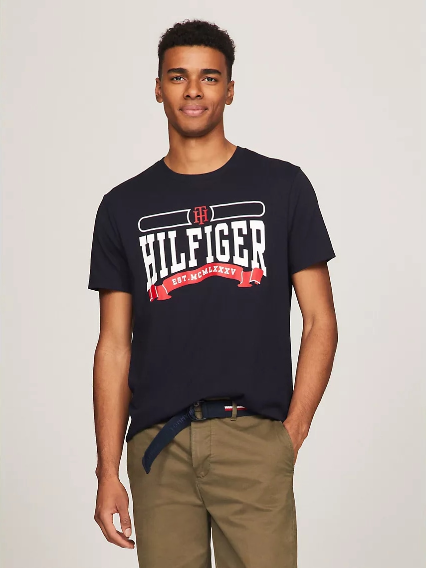 Акція на Футболка бавовняна довга чоловіча Tommy Hilfiger 413987091 XXL Синя від Rozetka