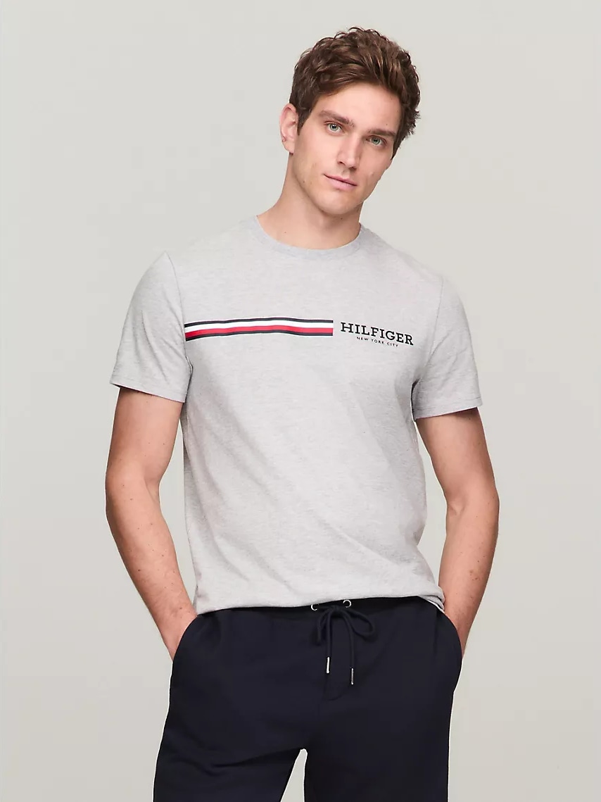 Акція на Футболка бавовняна довга чоловіча Tommy Hilfiger 673937435 3XL Сіра від Rozetka