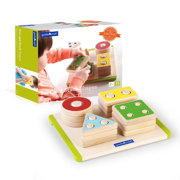 

Дерев'яна логічна пірамідка Guidecraft Manipulatives Фігури геометрії (G6738)