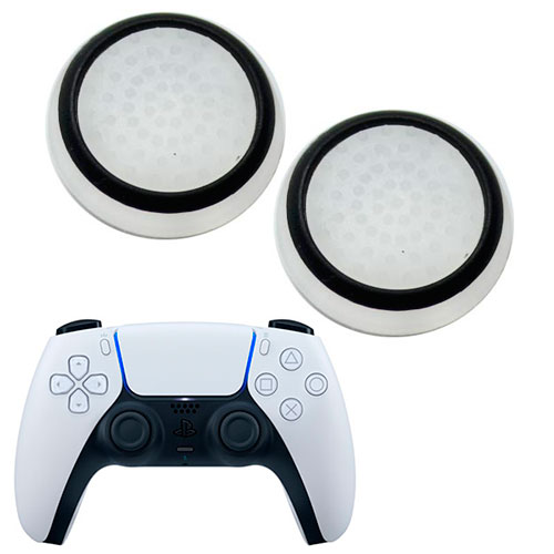 

Силиконовые накладки на аналоговые стики Honson для джойстика PS5 Dualsense белые с черной окантовкой 2 шт