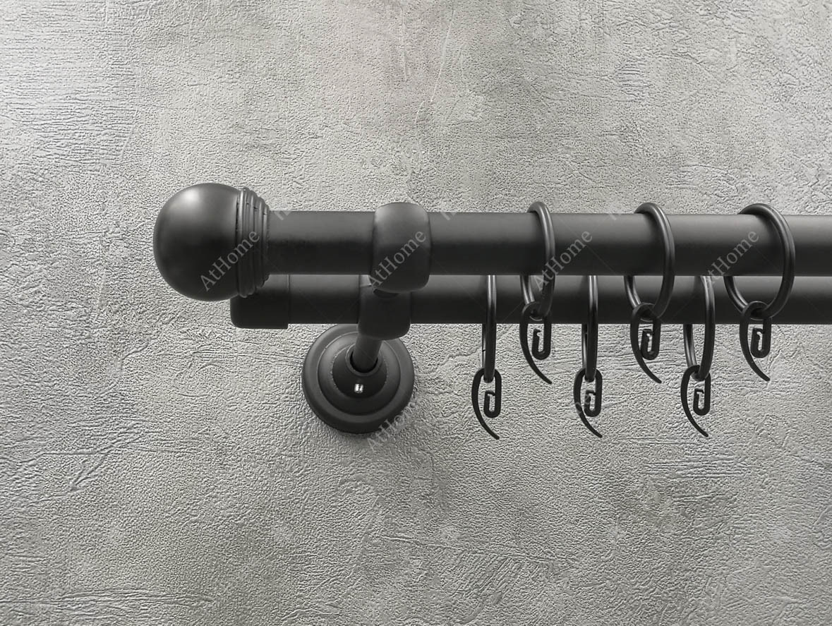 

Карниз Quadrum Тоди Макс 200 см двойной черный матовый 19/19 мм гладкая (кольца с крючками)