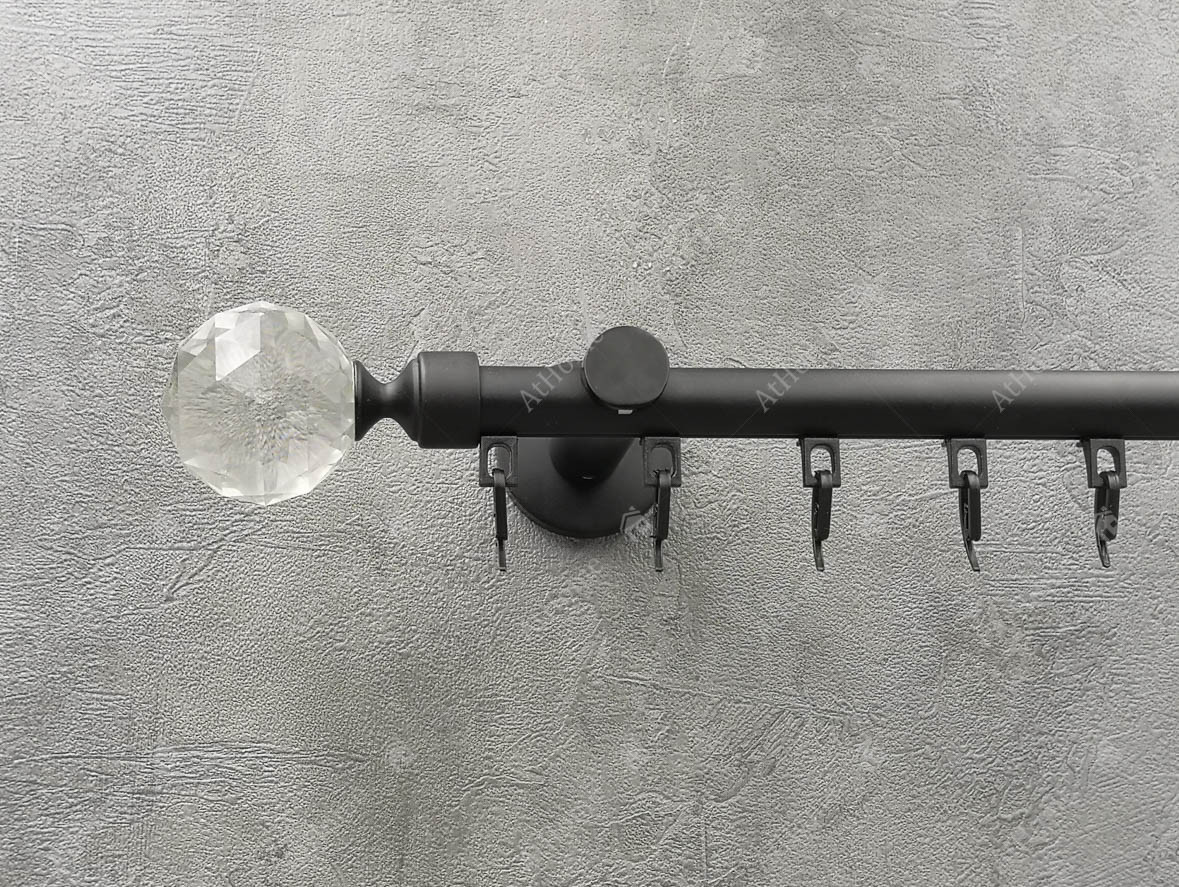 

Карниз Quadrum Люмиера 240 см одинарный универсал черный матовый 19 мм импрессионная