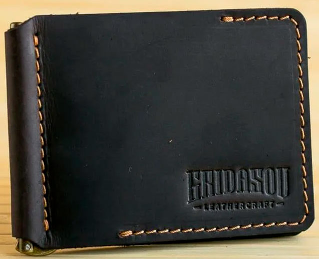 

Зажим для купюр Gridasov Leathercraft Cowboy из натуральной кожи темно-коричневый (WL-005-DBR)