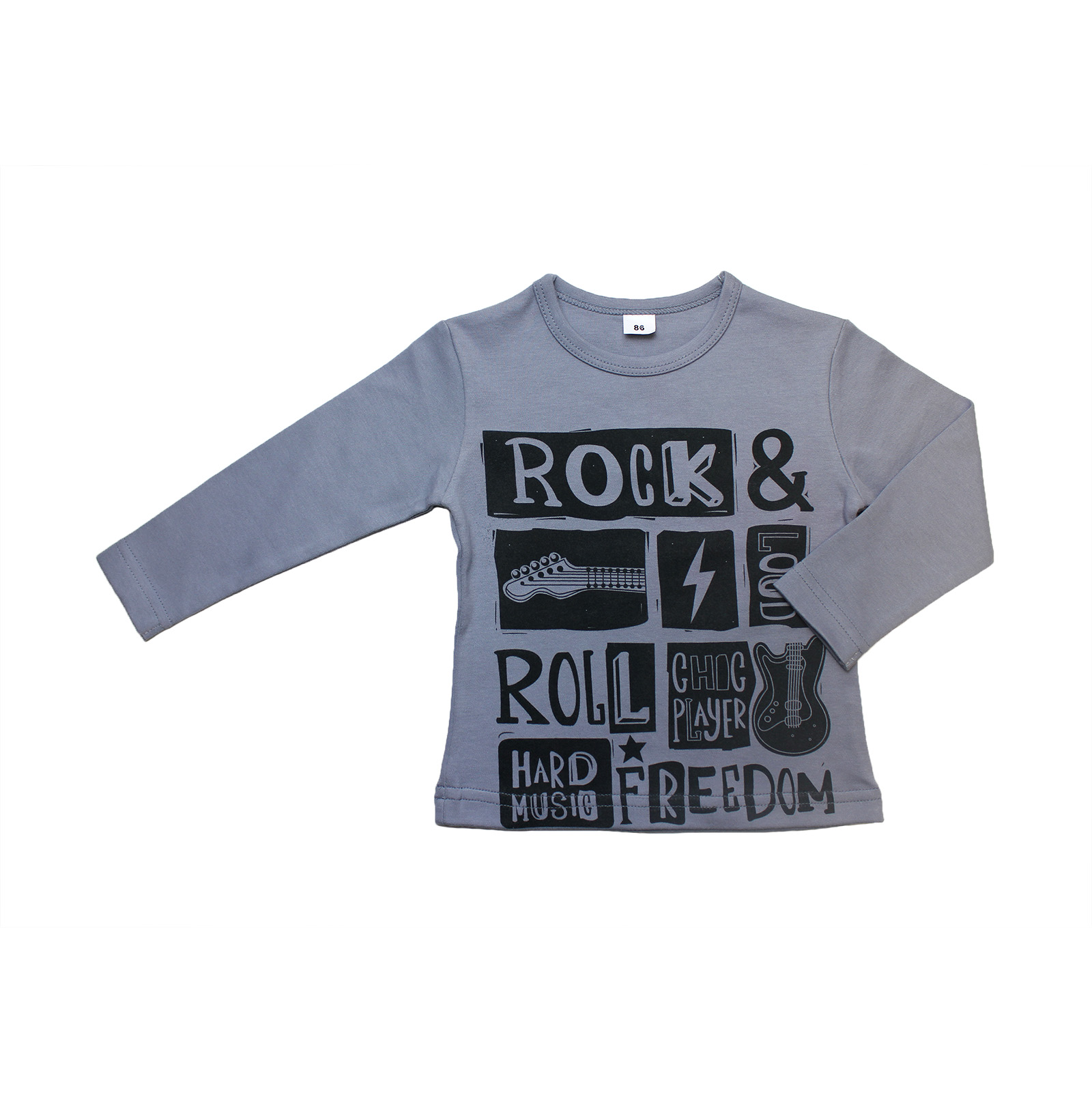 

Футболка для мальчика Danaya (Даная) серая Rock&Roll длинный рукав 86 см (ШЯ19-22/86)