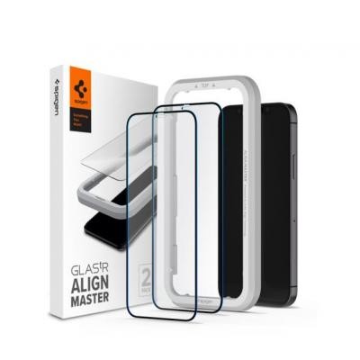 

Стекло защитное Spigen iPhone 12 / 12 Pro tR ALM FC Black