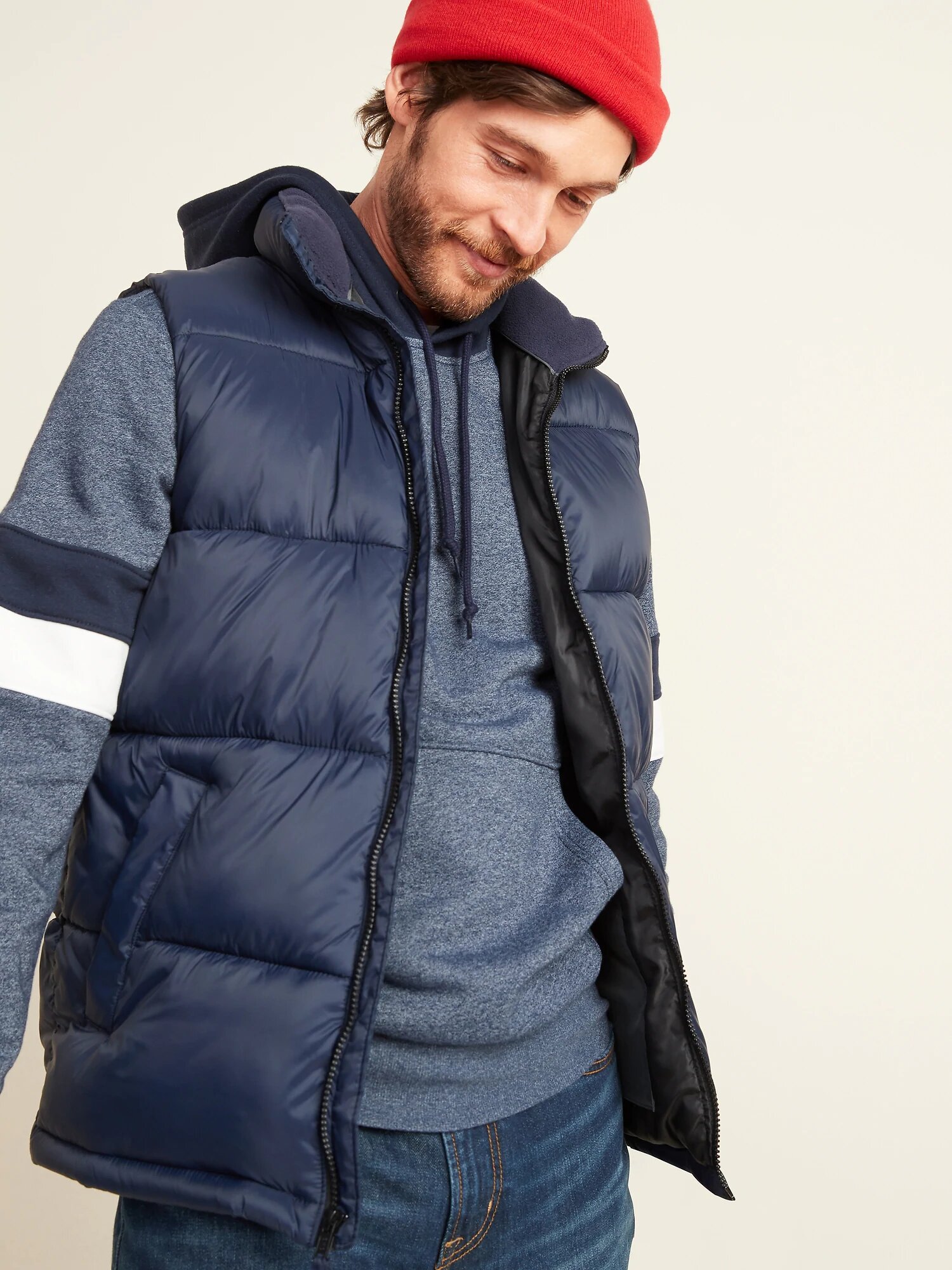 

Теплая дутая жилетка Old Navy безрукавка art692157 (Синий, размер S)